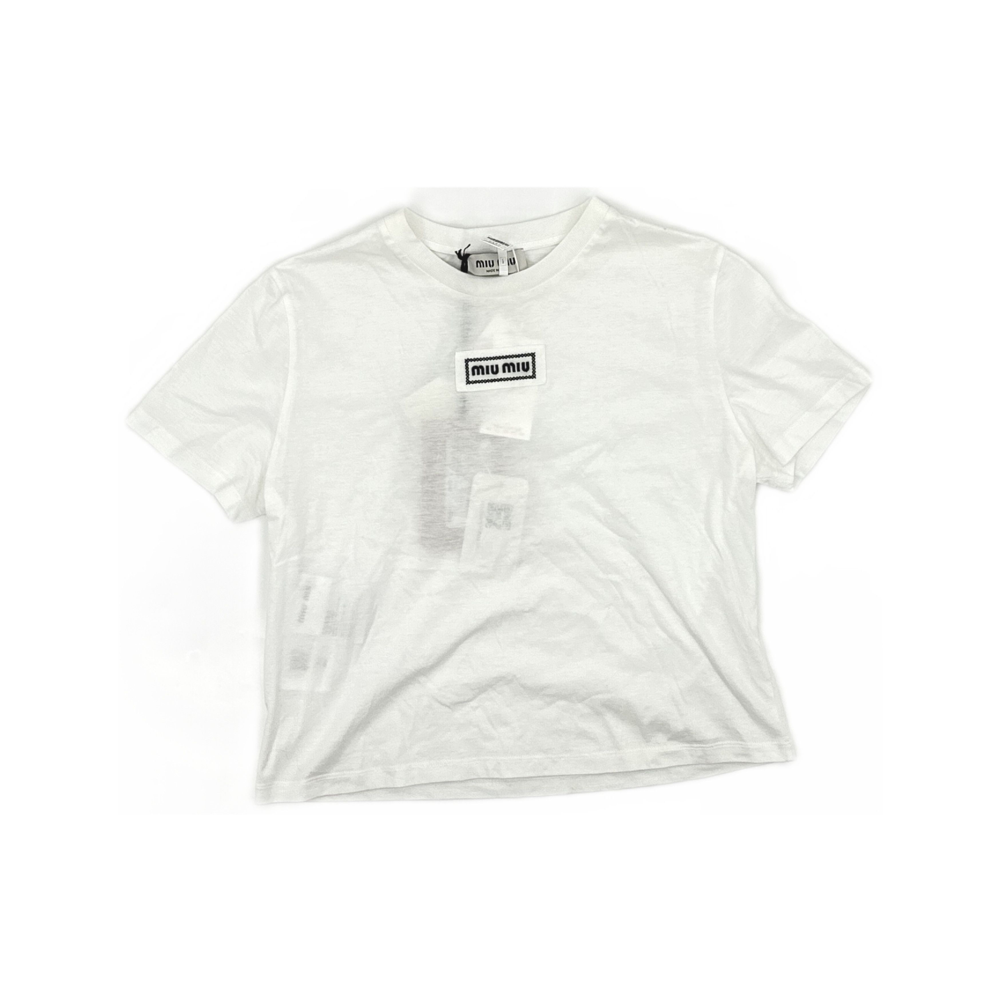 Miu Miu Miu Miu Logo Patch T-Shirt Size L Size L / US 10 / IT 46 - 1 Thumbnail