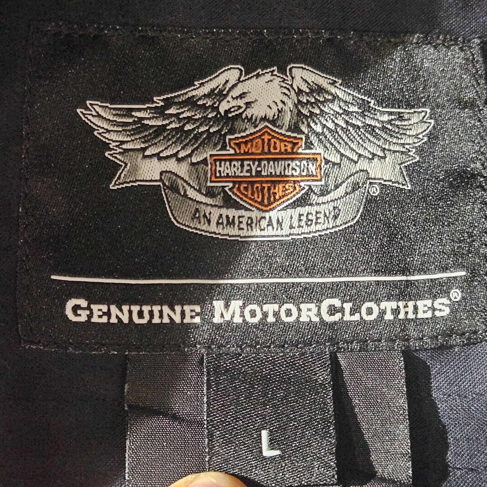 Harley Davidson VTG Harley-Davidson Men Black Button Shirt L Biker Americana Size US L / EU 52-54 / 3 - 4 Thumbnail