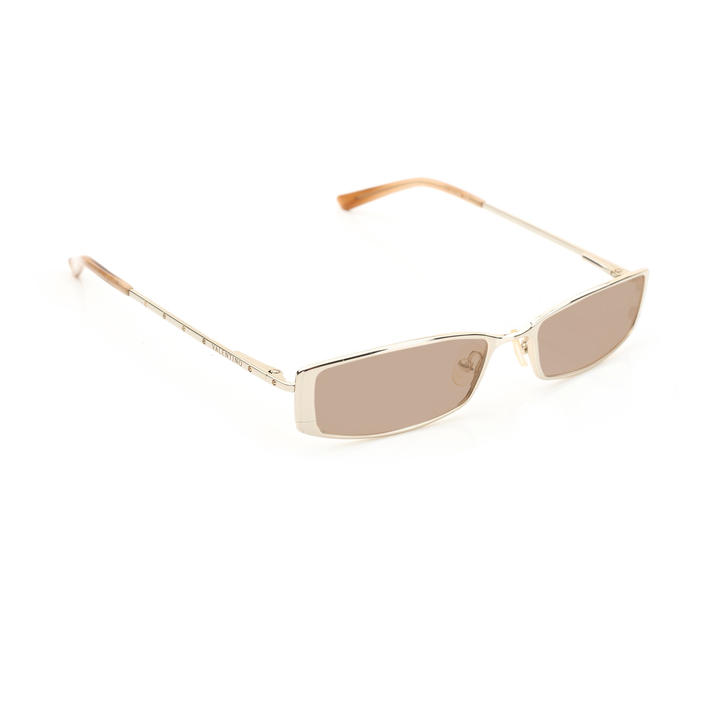 Valentino Valentino '90s White Gold Crystals Metal Sunglasses Size ONE SIZE - 1 Thumbnail