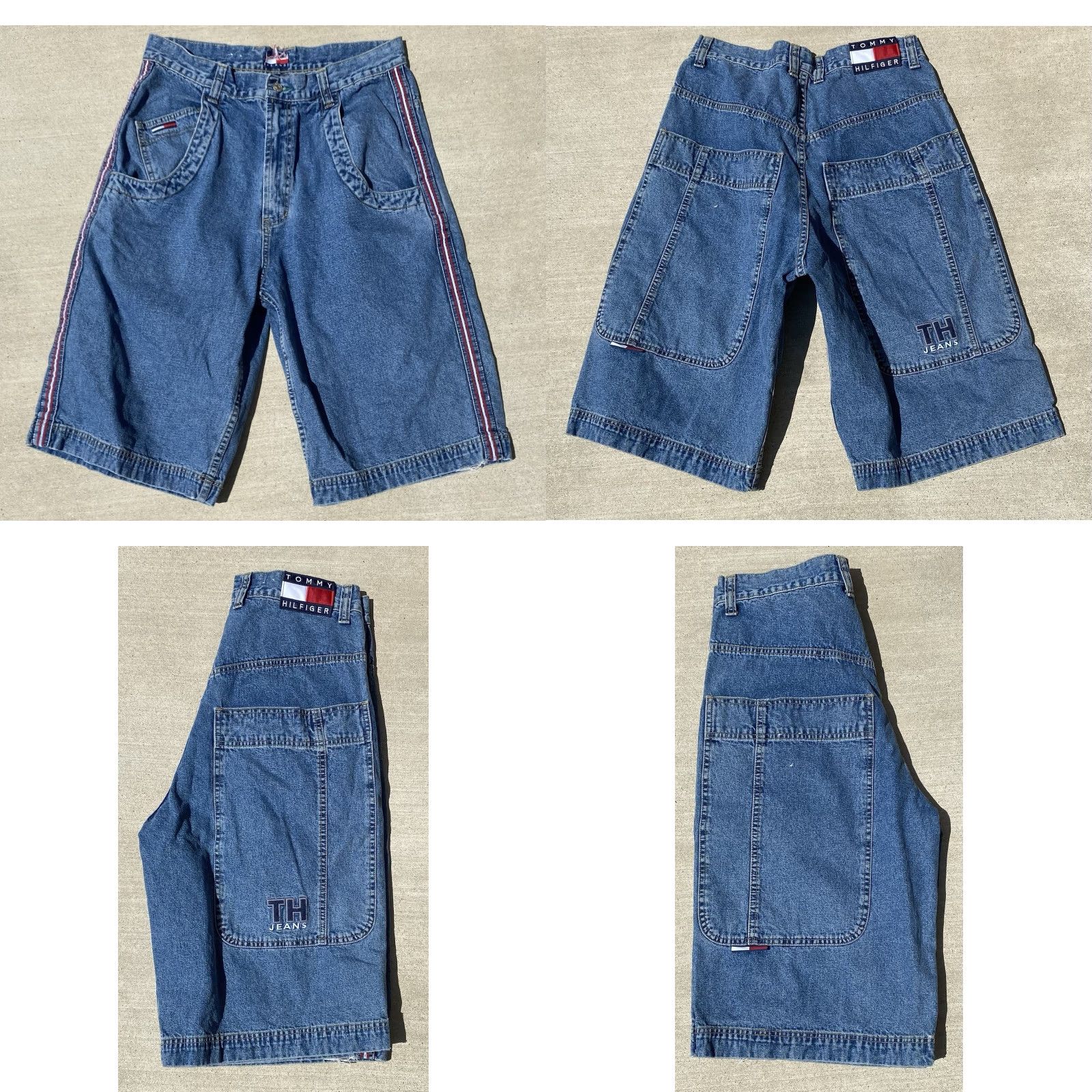 Tommy Hilfiger VINTAGE Tommy Hilfiger 90s Y2K Style Loose Baggy Skate Denim Jean Shorts Mens 33 Size US 33 - 10 Thumbnail