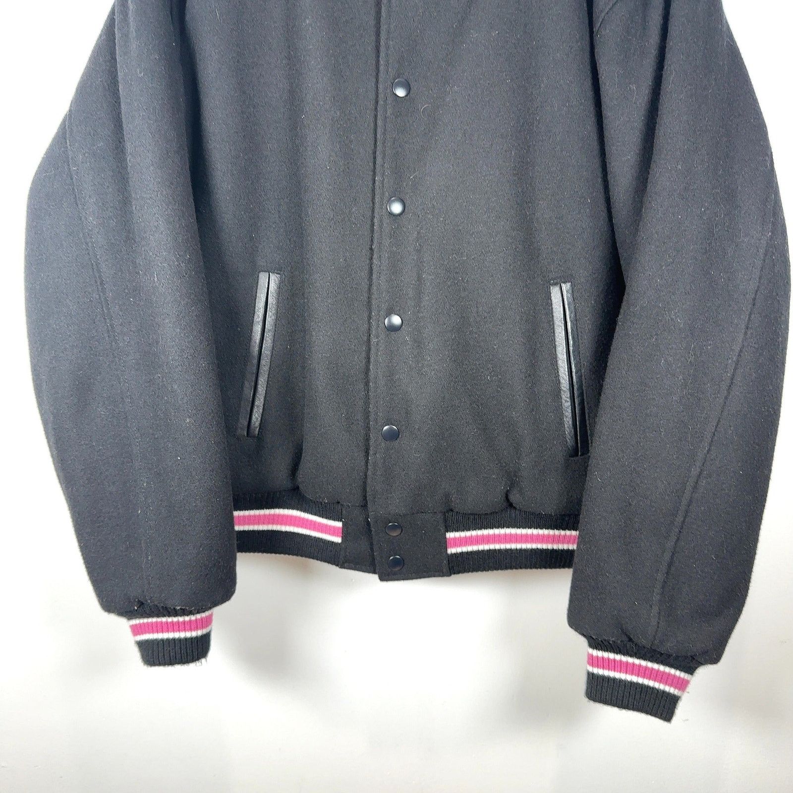 Stussy Stussy 'Talk Melton' Striped Varsity Jacket Size US M / EU 48-50 / 2 - 3 Thumbnail