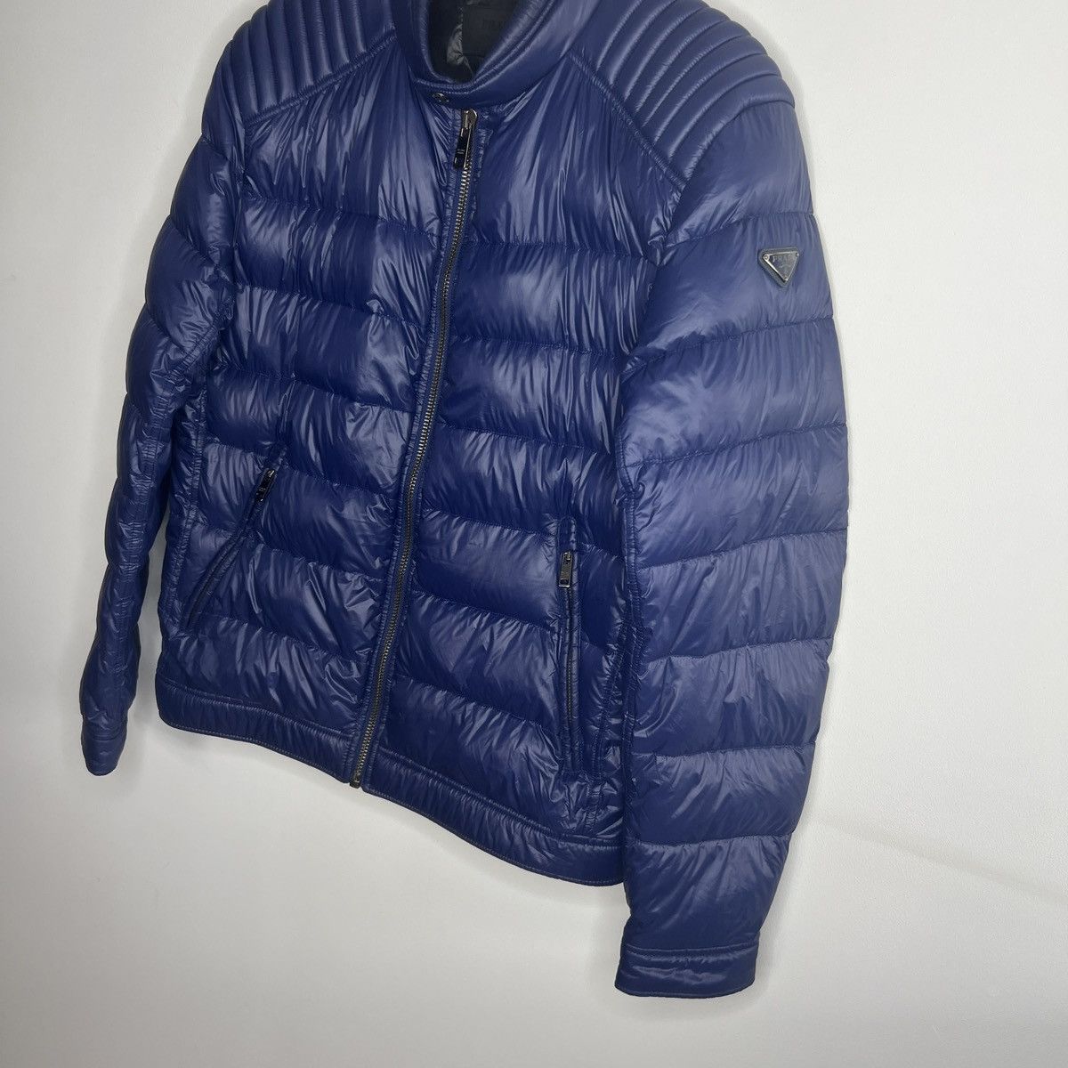 Prada Rare Prada Moto Nylon Plain Logo Down Jacket Puffer (SGB608) Size US L / EU 52-54 / 3 - 2 Thumbnail