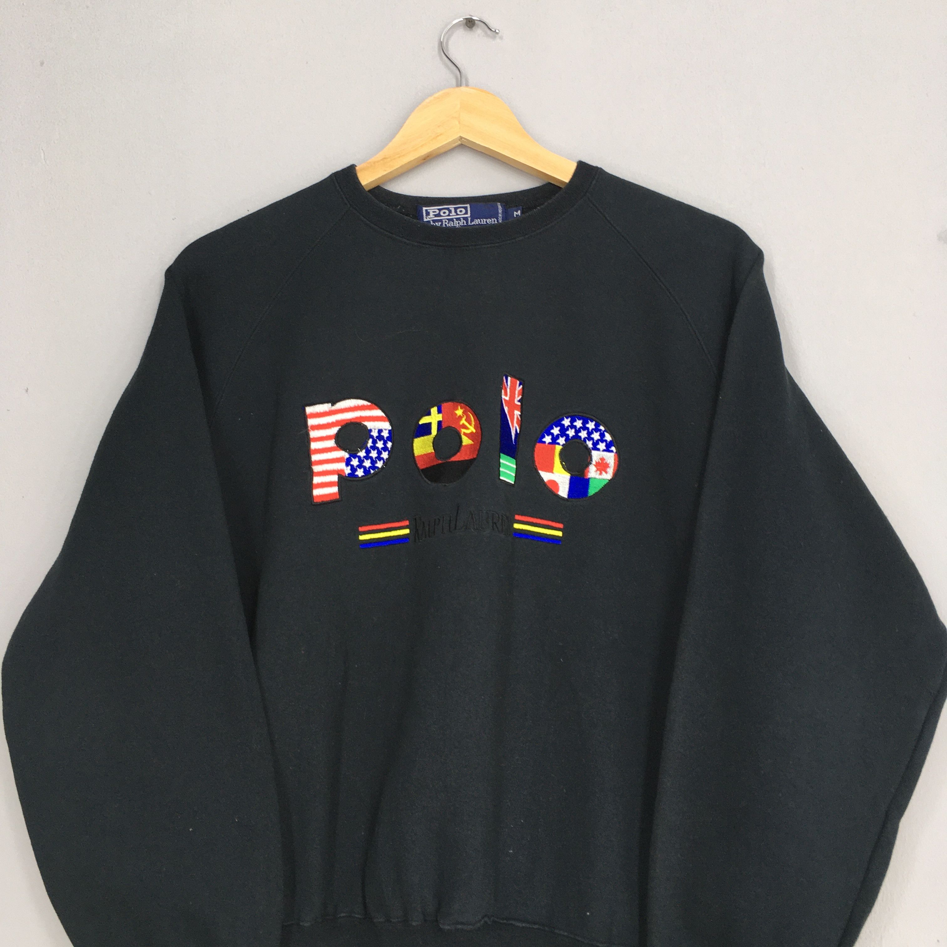 Polo Ralph Lauren × RRL Ralph Lauren × Ralph Lauren Vintage Polo Ralph Lauren Black Sweatshirt Medium Size US M / EU 48-50 / 2 - 2 Thumbnail
