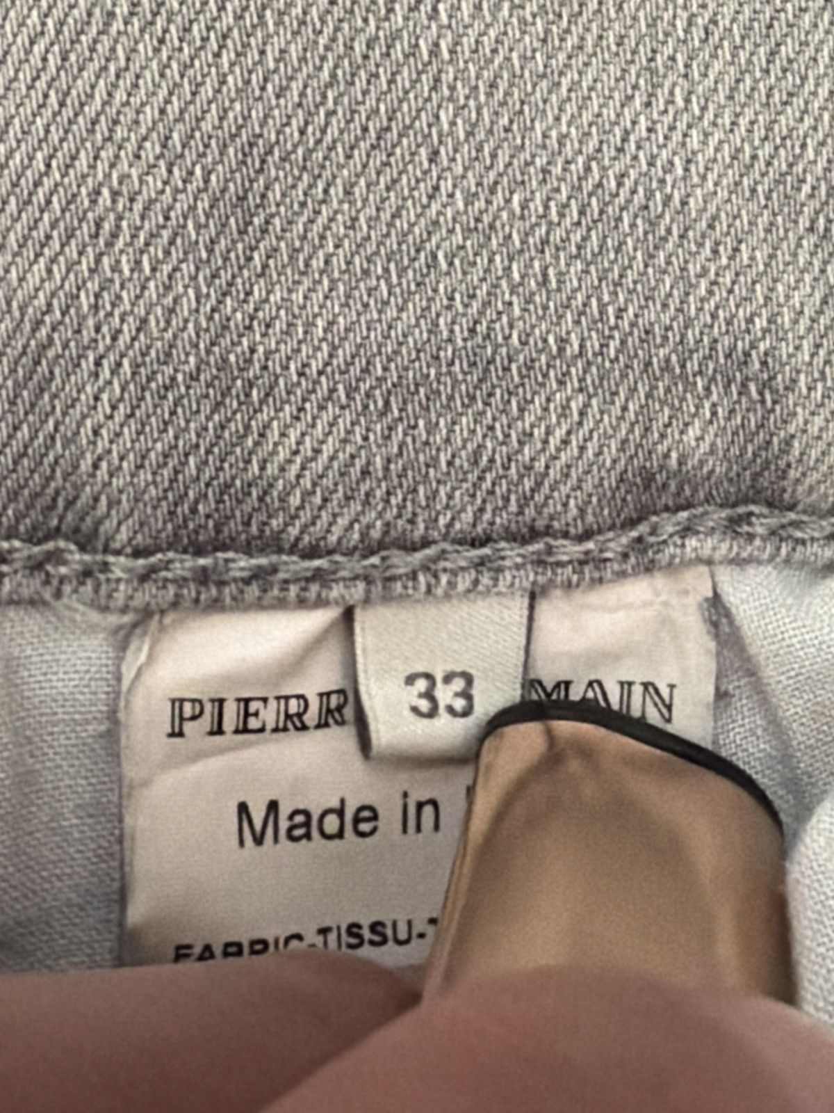 Pierre Balmain Pierre Balmain Light Grey Thrashed Biker Moto Skinny Denim. Size US 33 - 15 Thumbnail