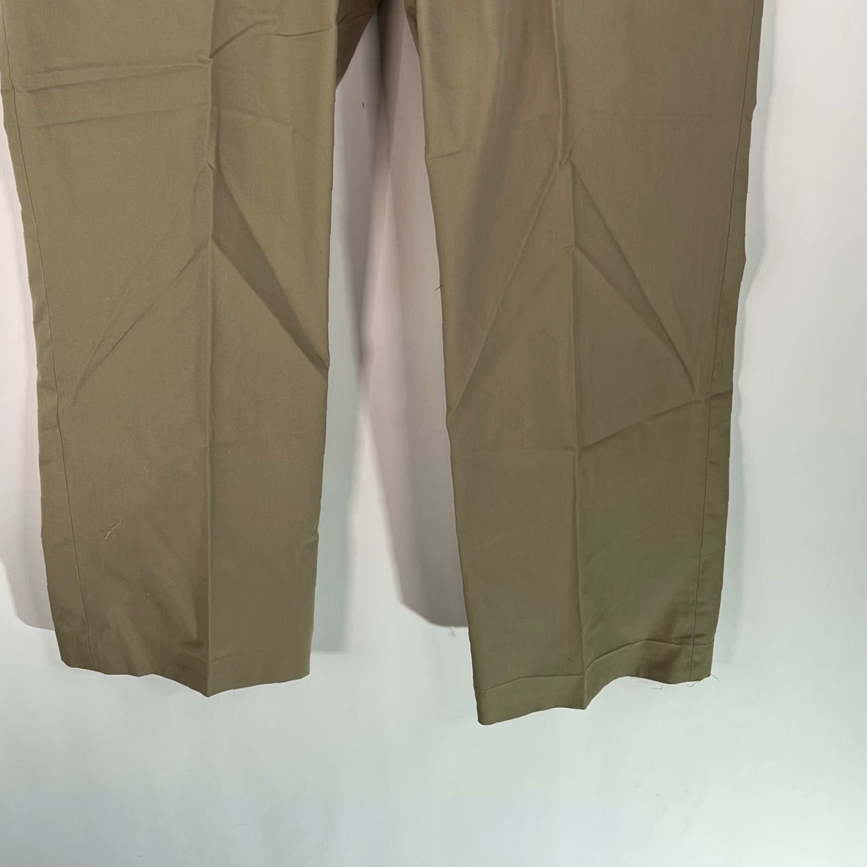 Vintage Mens Flat Front Mid Rise Cotton Formal Straight Leg Tan Dress Pants 38X30 Size US 38 / EU 54 - 7 Thumbnail