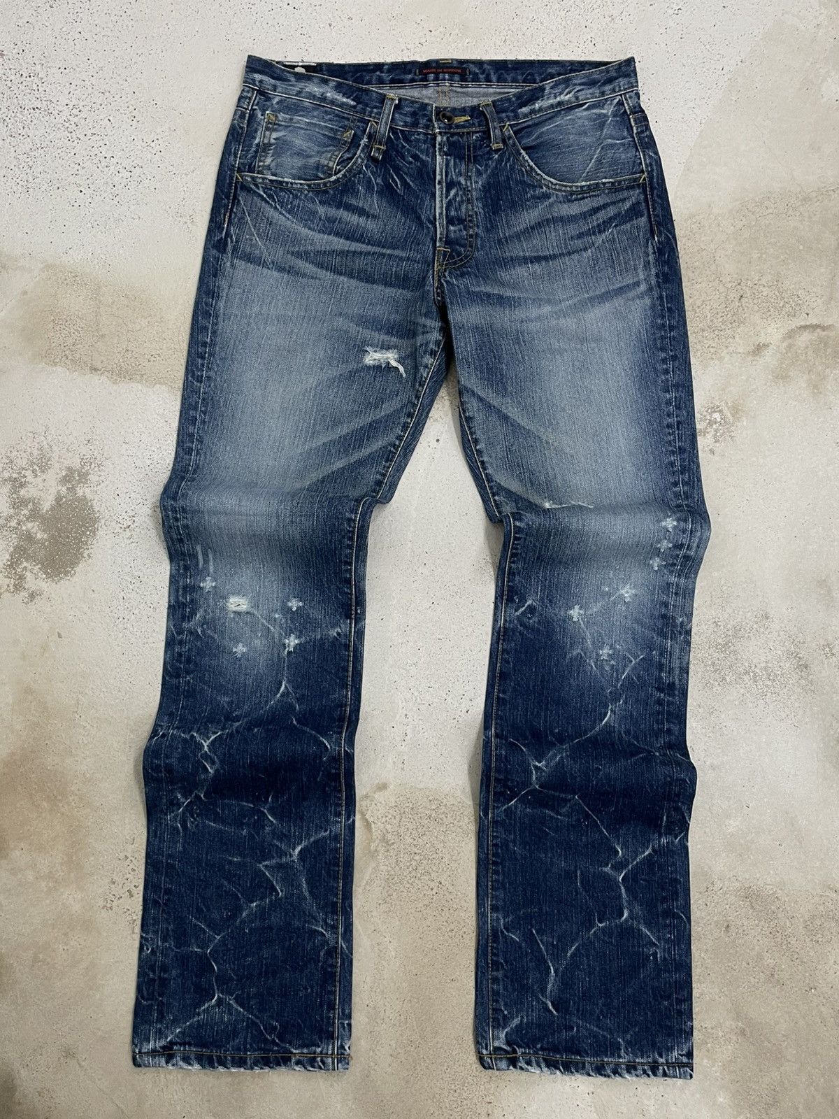 Japanese Brand Vintage Japan Designer 90’s Made Nippon Distressed War Jeans Size US 32 / EU 48 - 1 Thumbnail