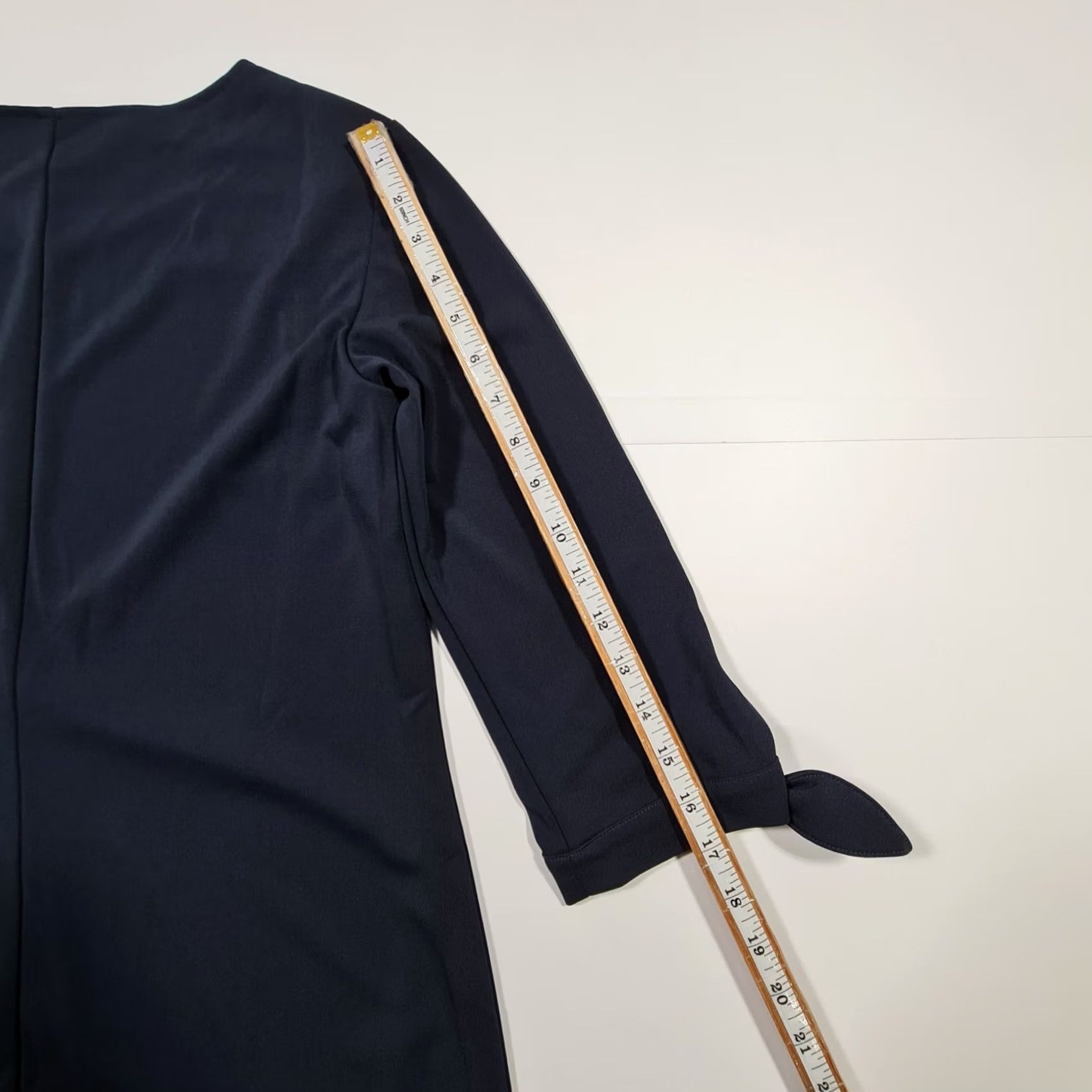 Vintage Betty Barclay Womens Dress Navy Blue 12 UK 3/4 Sleeves Round Neck Knee Length Dress Size XL / US 12-14 / IT 48-50 - 7 Thumbnail