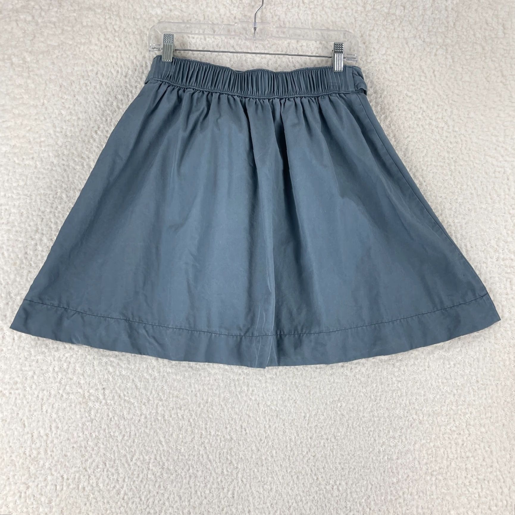 Loft LOFT Outlet Blue Lyocell A-Line Short Skirt Womens Tie Waist Pull On Size S Size 28" / US 6 / IT 42 - 6 Thumbnail