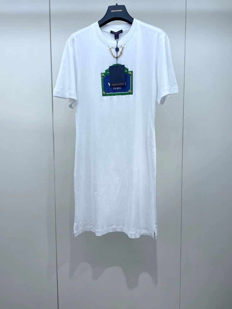 Louis Vuitton Louis Vuitton Chain 1854 monogram short sleeve dress 2504-N Size L / US 10 / IT 46 - 1 Thumbnail