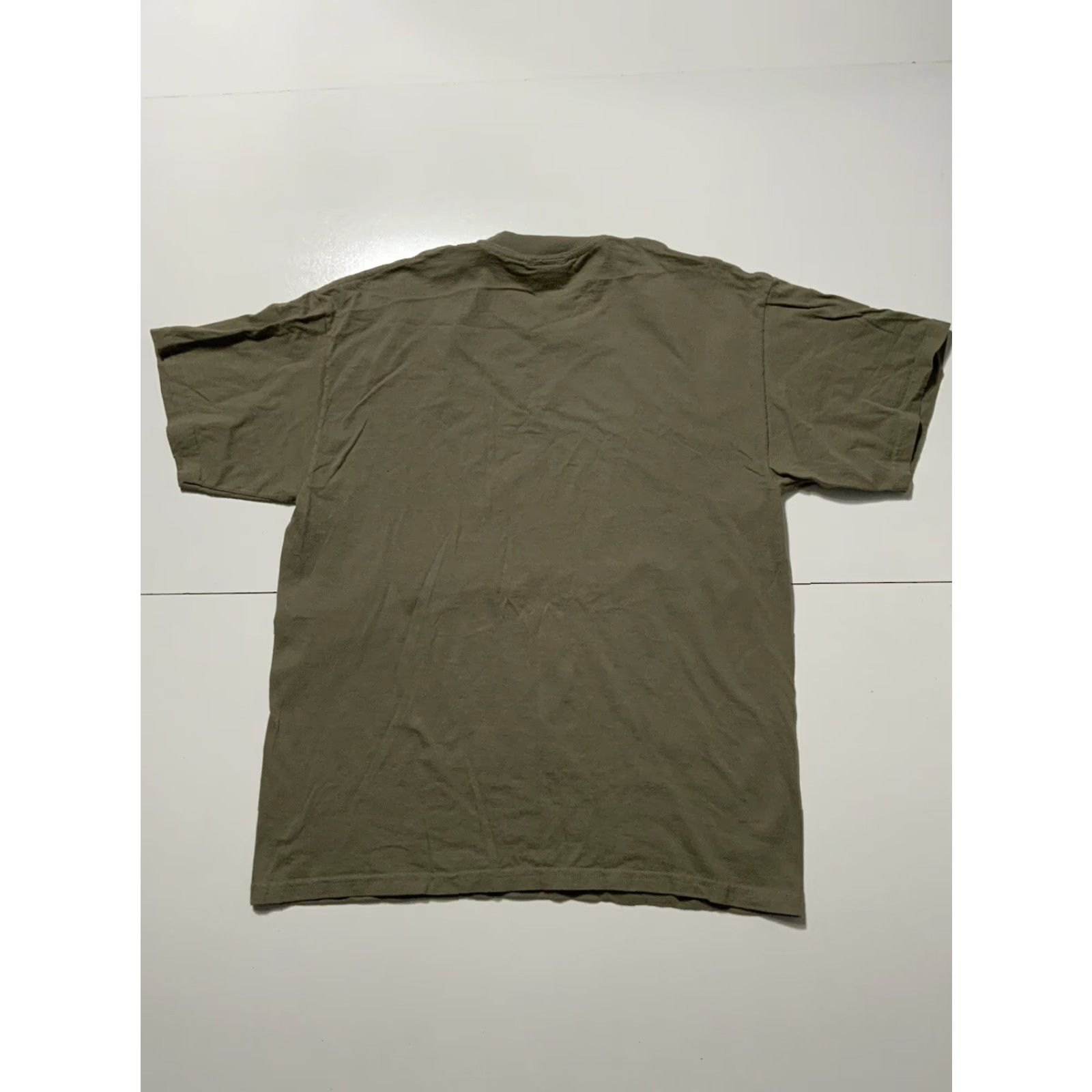 Olive VINTAGE Rue Twentyone Jeans Juvenile Delinquent Olive S/S Crew T-Shirt L Mens Green 44 Chest 28 Length Size US L / EU 52-54 / 3 - 3 Thumbnail