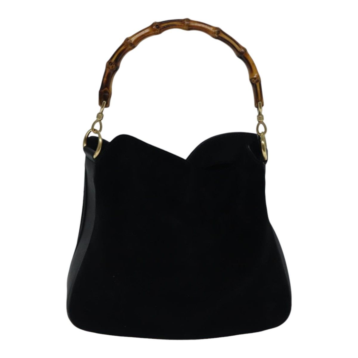 Gucci Bamboo Black Suede Handbag (Pre-Owned) Size ONE SIZE - 1 Thumbnail