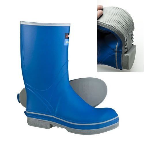 image of Skellerup Mens Youth 4 Aqua Terra Boots 13 In Steel Toe Work in Blue (Size 5)