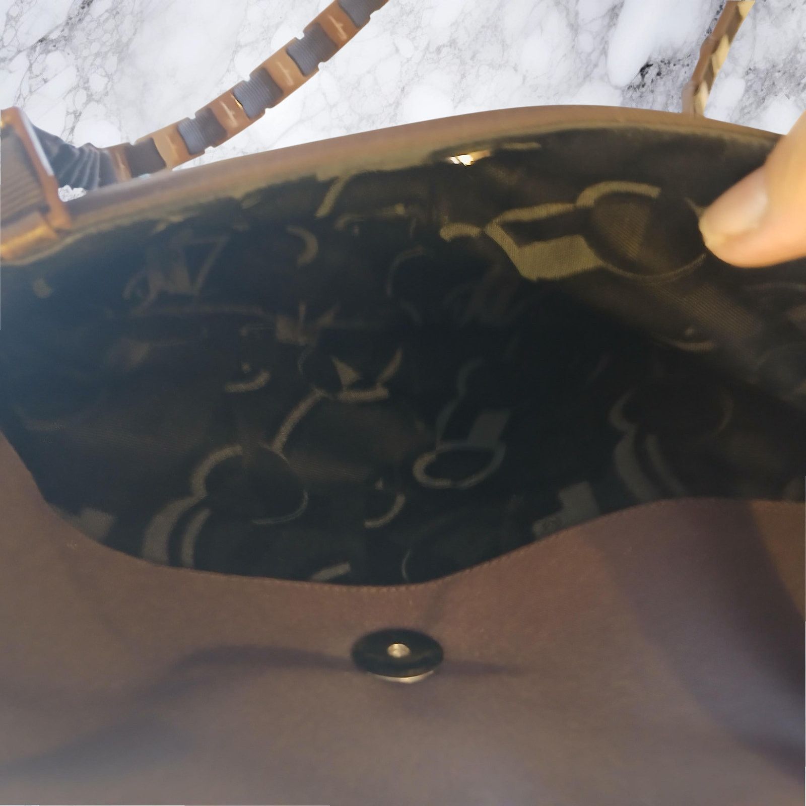 Salvatore Ferragamo Salvatore Ferragamo Vala Tote in Brown with Logo Chain Strap Size ONE SIZE - 13 Thumbnail