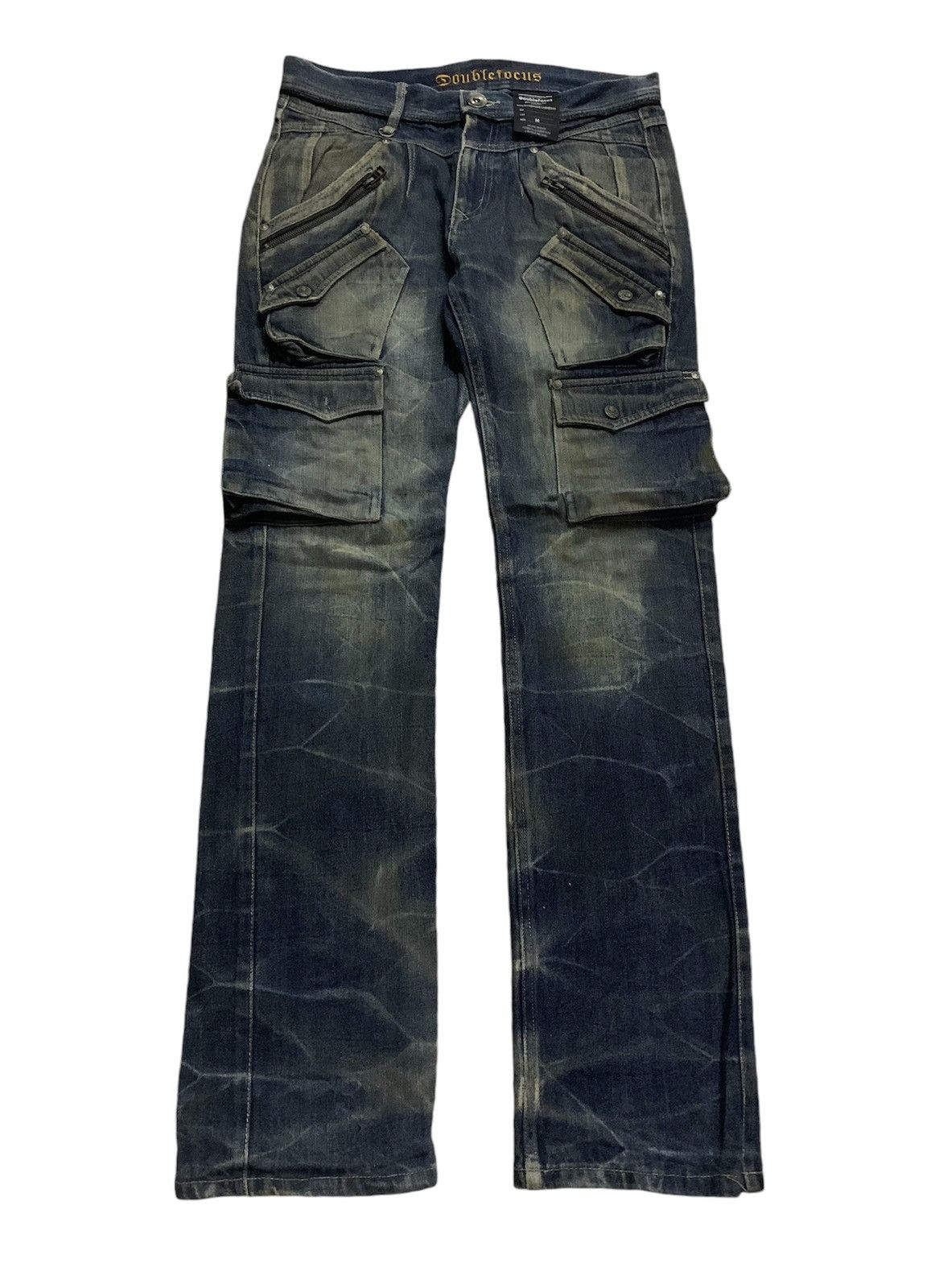 💥Vintage Japanese Doublefocus Cargo Blue Denim