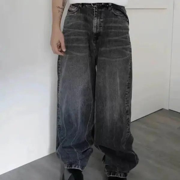 VIBE Black Washed Damage Baggy jeans y2k 90’s retro style Size US 32 / EU 48 - 1 Thumbnail