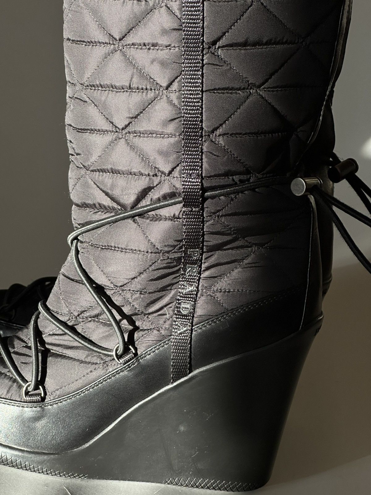 Prada *sz39.5* PRADA 2004 Fur Wedge Padded Boots Vintage rap shoes Size US 9.5 / IT 39.5 - 13 Thumbnail