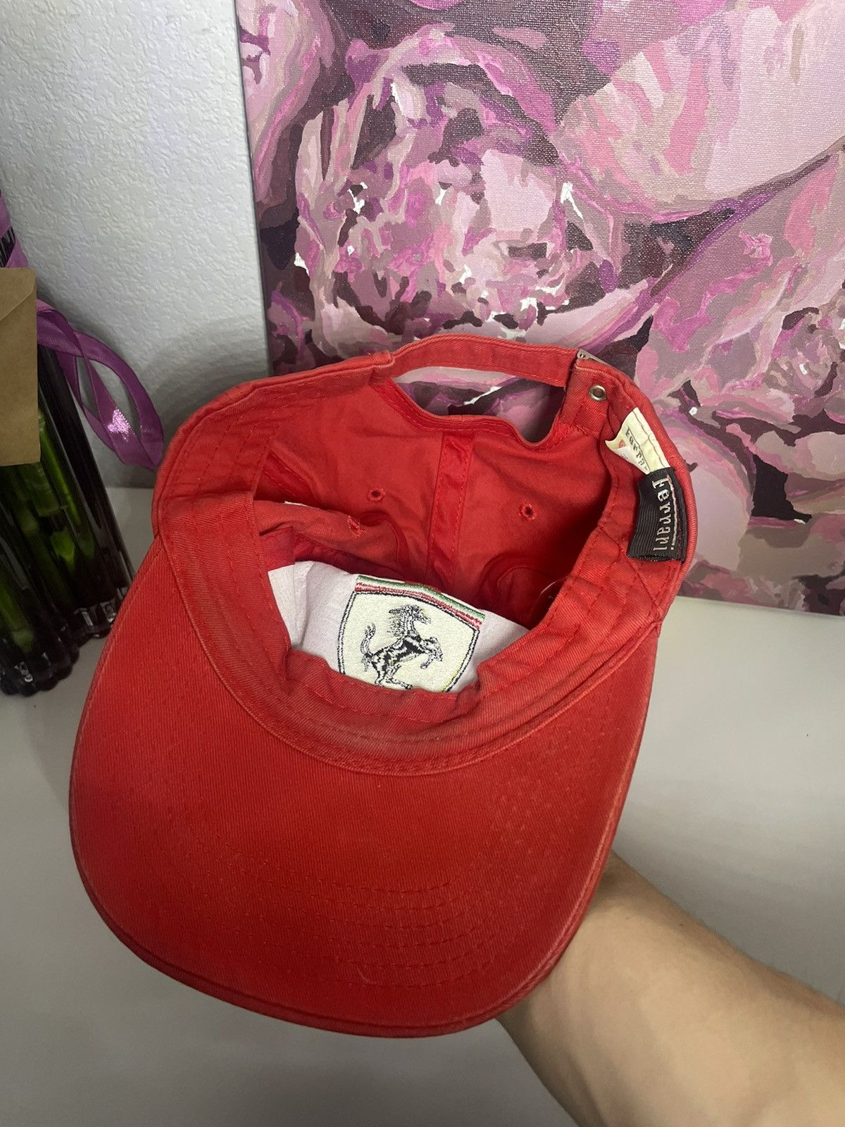 Ferrari × Vintage Vintage Ferrari 00’s Schell Helix Racing Y2K Hat Cap F1 Size ONE SIZE - 5 Thumbnail