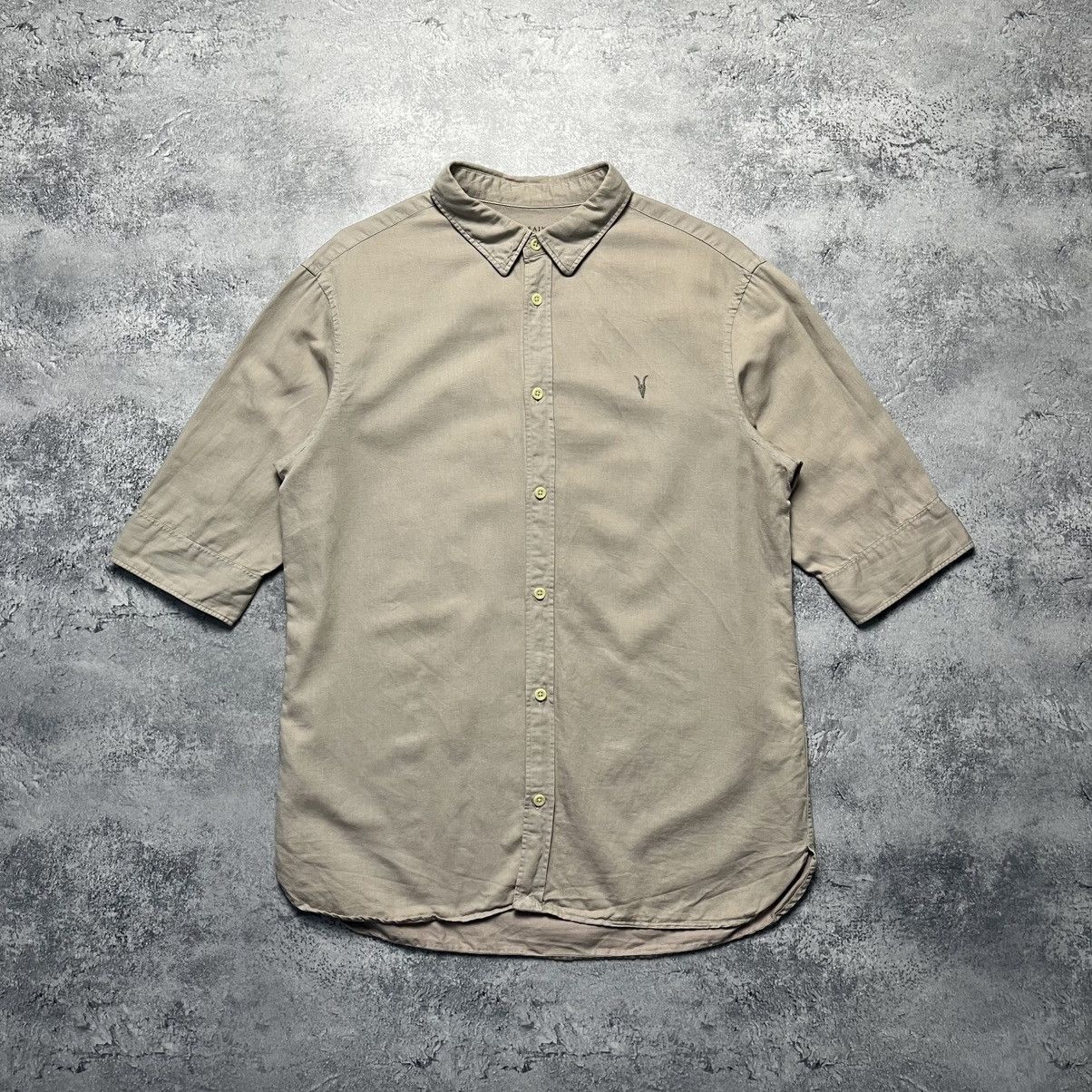 Allsaints Vintage Allsaints Brown Shirt Button Up Short Sleeve Y2K Size US M / EU 48-50 / 2 - 1 Thumbnail