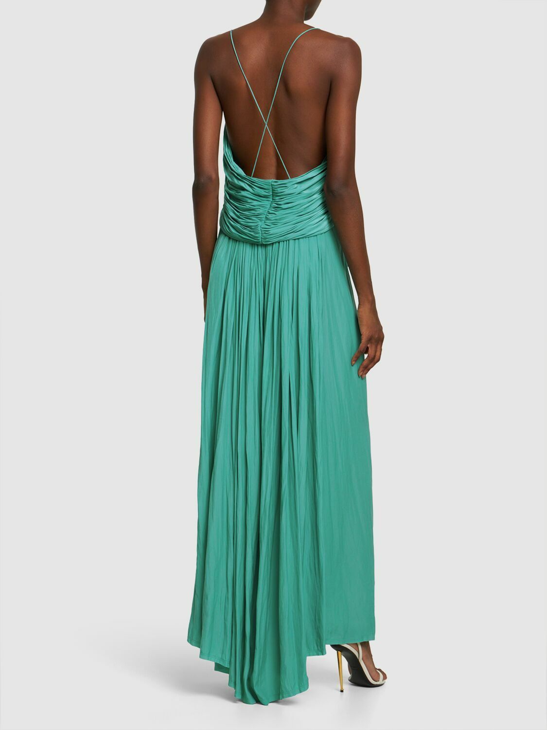 Lanvin o1y0326 Maxi Dress in Light Green Size S / US 4 / IT 40 - 3 Thumbnail