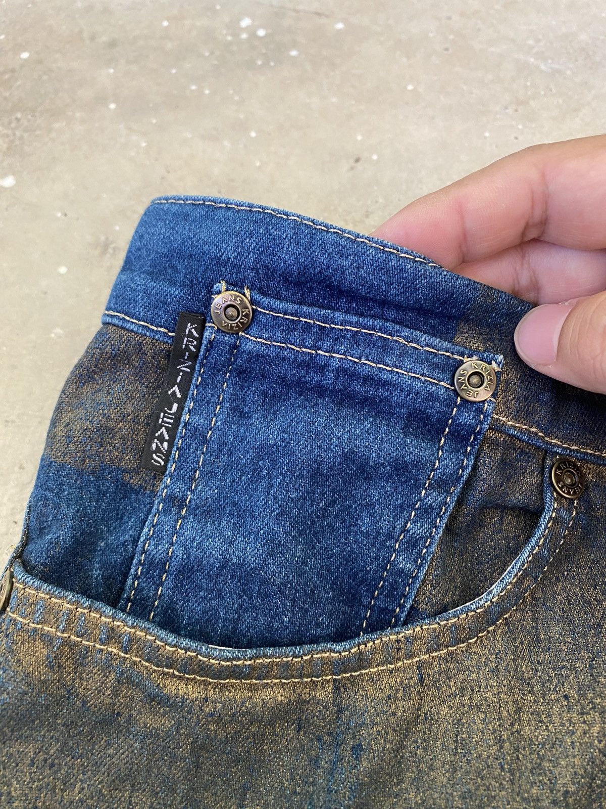 Krizia Uomo Krizia Jeans Cropped Patchwork Wash Denim Size US 30 / EU 46 - 13 Thumbnail