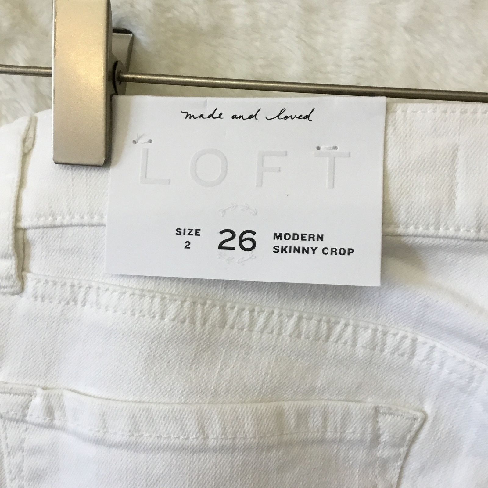 Loft LOFT White Skinny Crop Jeans with Stretch Size 26" / US 2 / IT 38 - 7 Thumbnail