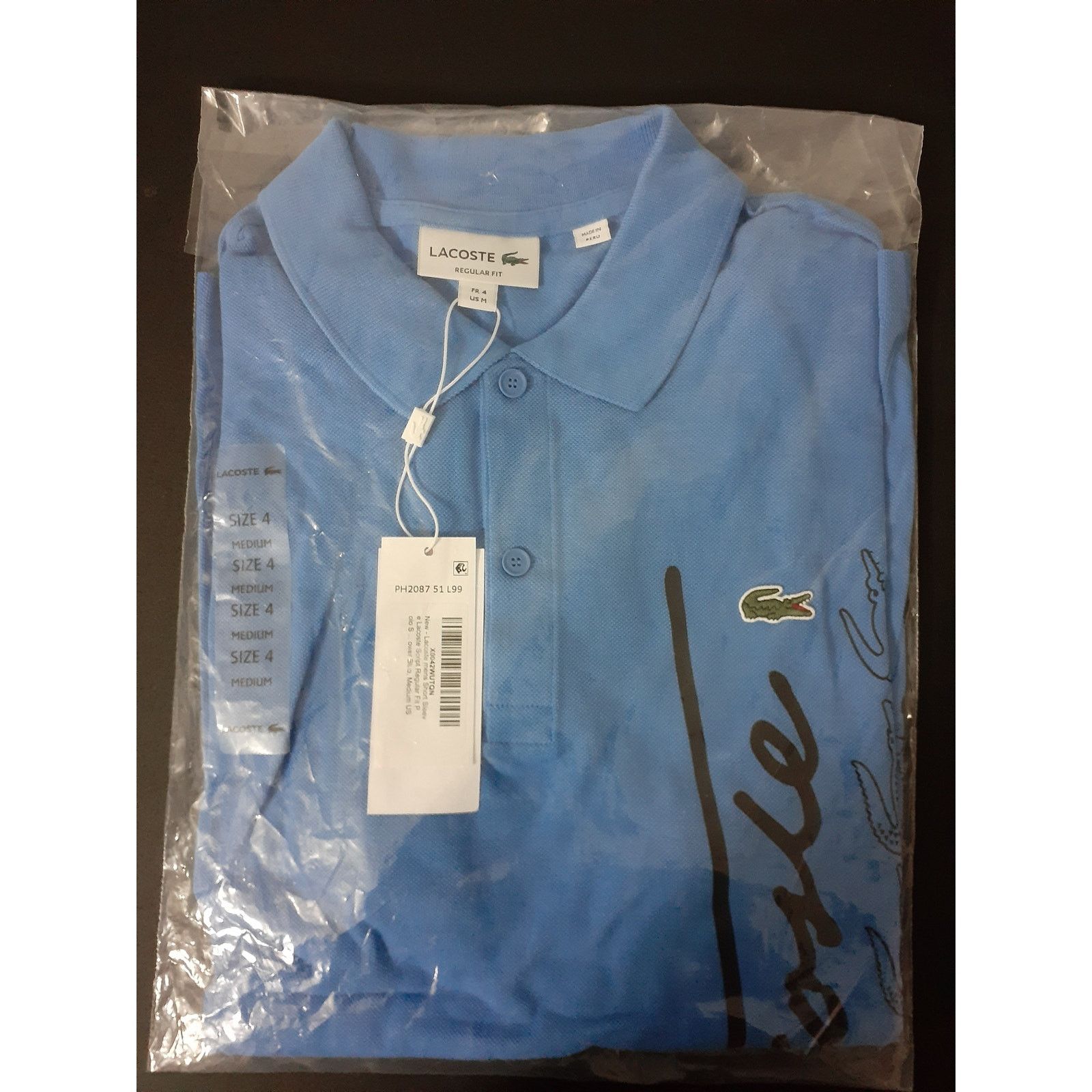 Lacoste Lacoste Short Sleeve Graphic Signature On Side Polo Blue M Size US M / EU 48-50 / 2 - 2 Thumbnail