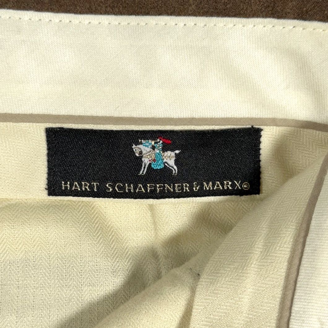 Hart Schaffner Marx VINTAGE Hart Schaffner Marx Dress Pants Mens 35x29 Brown Wool USA 80s Straight Pleated Cuffed Front Zip Button Hook & Eye Pockets - Men - Regular Size US 35 - 5 Thumbnail