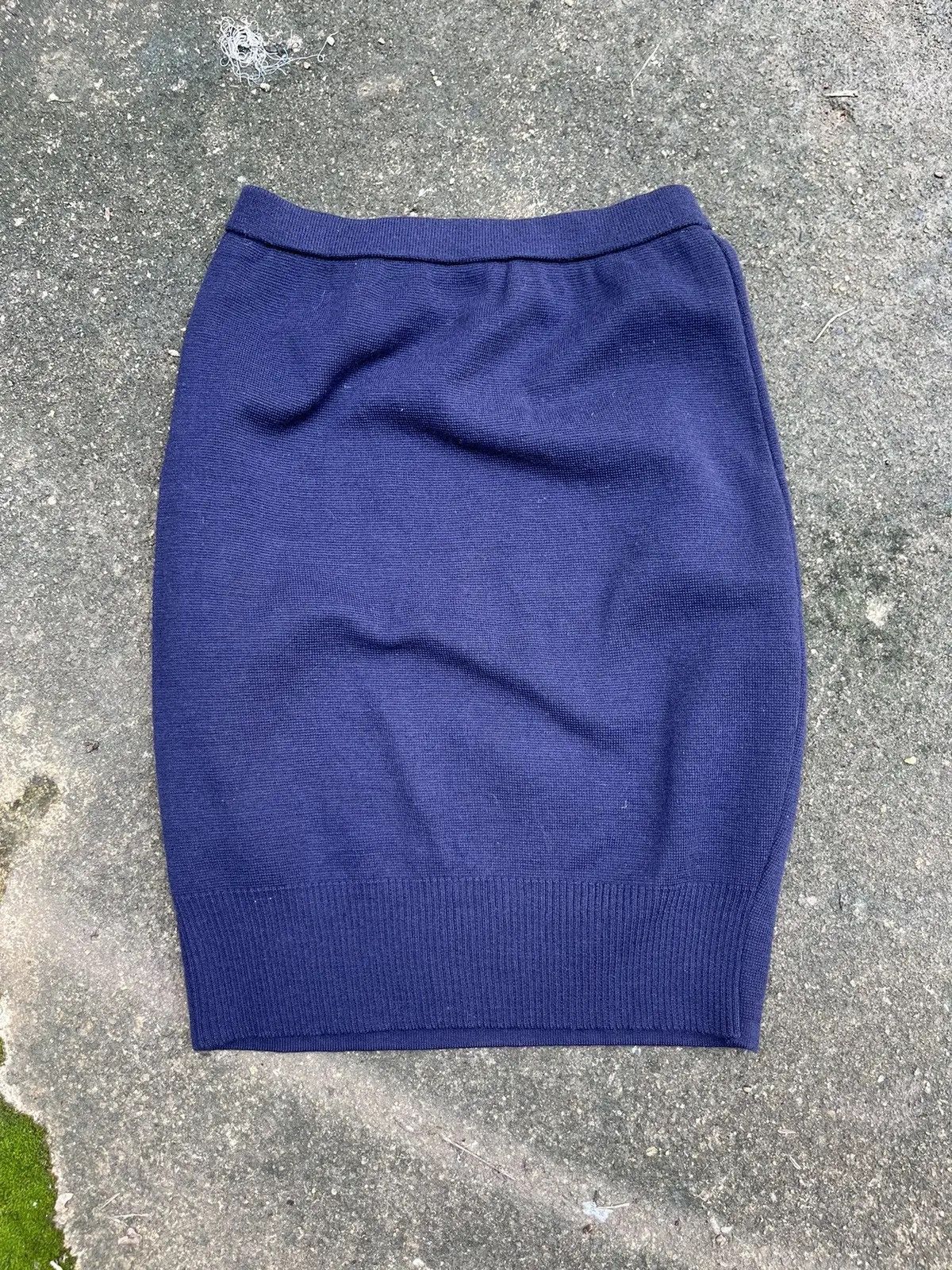 Issey Miyake Vintage Issey Miyake Navy Blue Knit Pencil Skirt Size 24" / US 00 / IT 34 - 5 Thumbnail