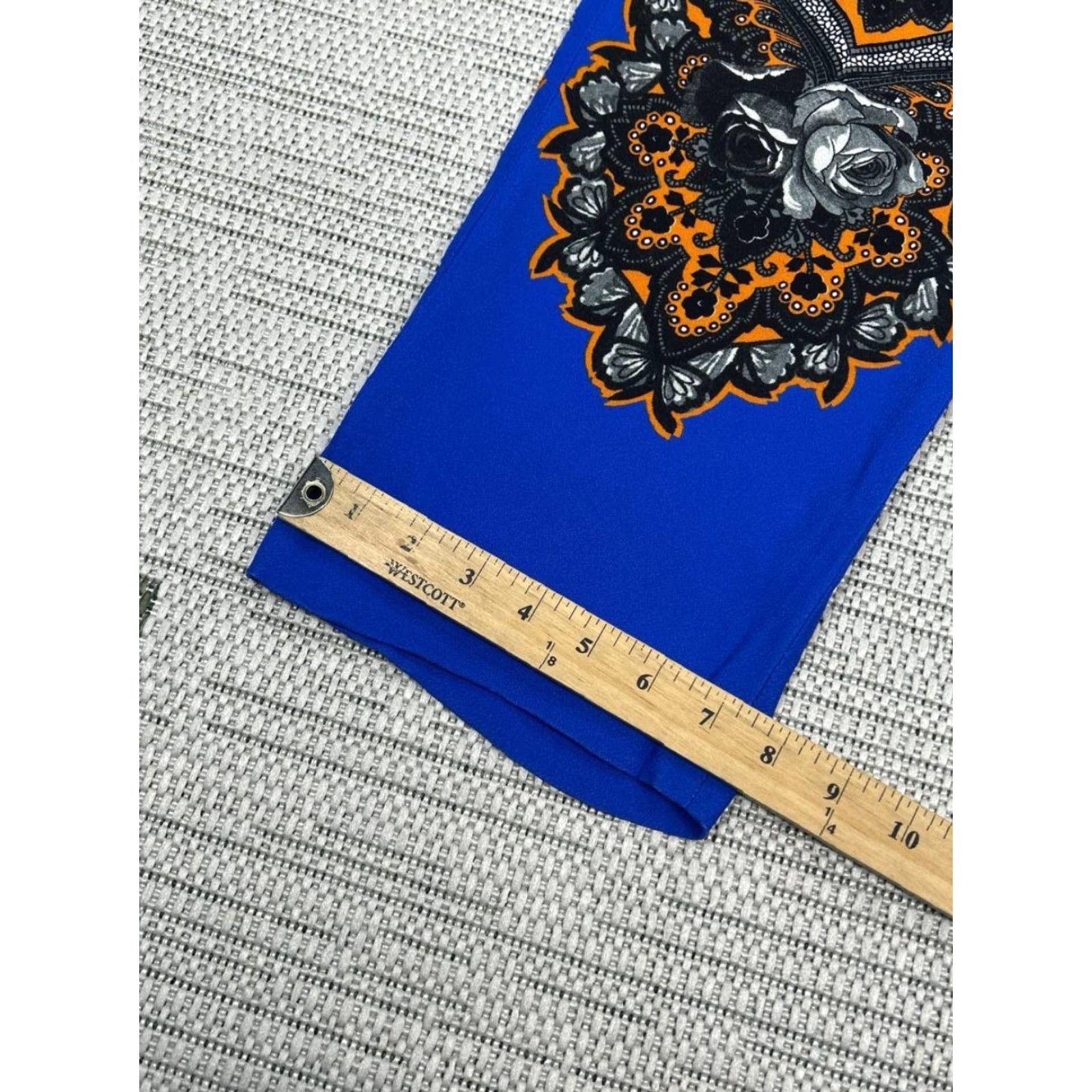Stella McCartney Stella McCartney Dress Pants Womens 44 Blue Baroque Print High Rise Straight Leg Dress Pants Mens / Womens? Size 30" / US 8 / IT 44 - 4 Thumbnail