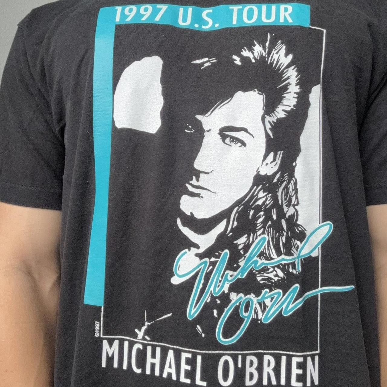 Band Tees × Fruit Of The Loom × Vintage Vintage 1997 Michael O'Brien Tour Graphics Black Tee Shirt Size US L / EU 52-54 / 3 - 4 Thumbnail