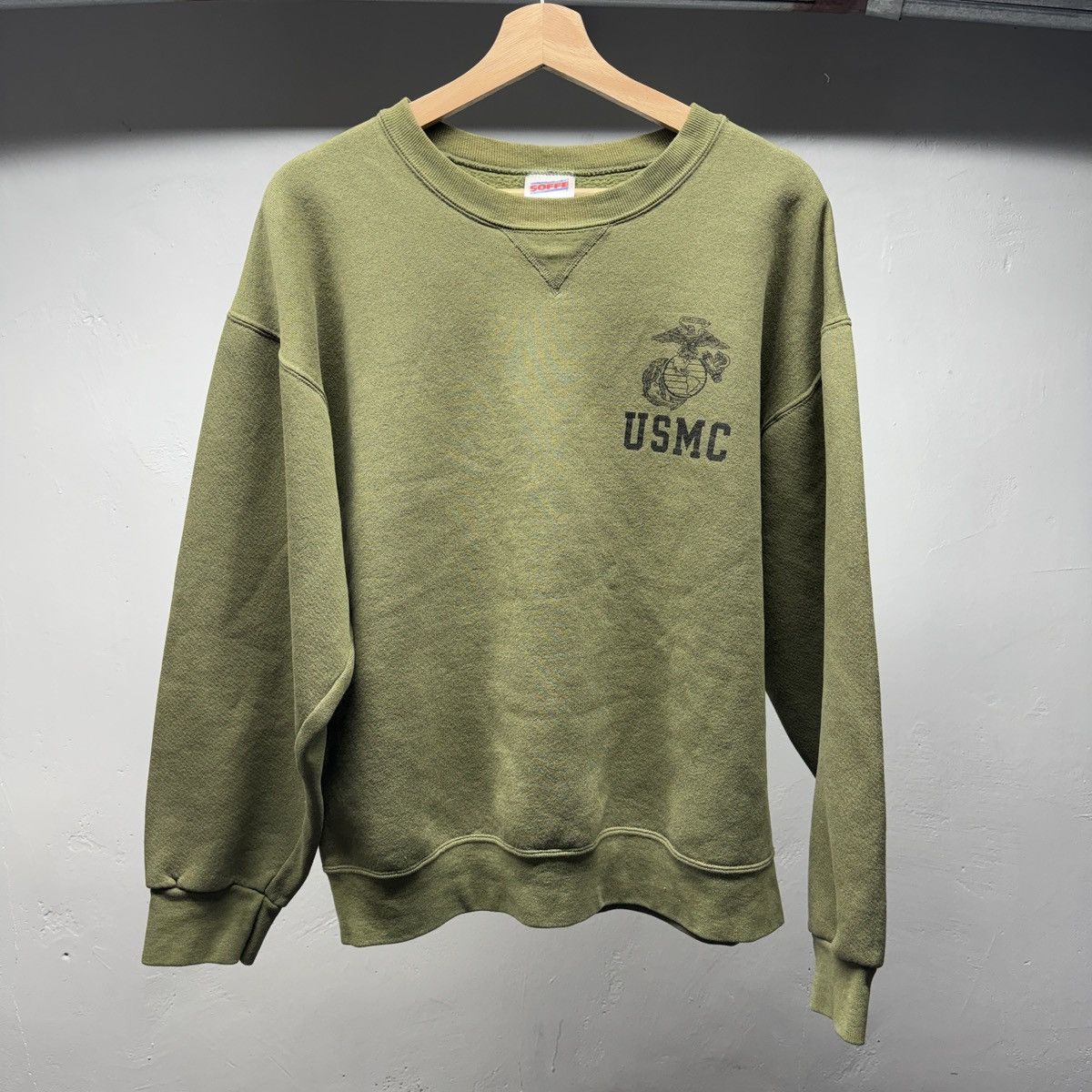 Vintage 90s USMC Faded Thrashed Distressed Sweatshirt ERD Grunge Size US L / EU 52-54 / 3 - 1 Thumbnail