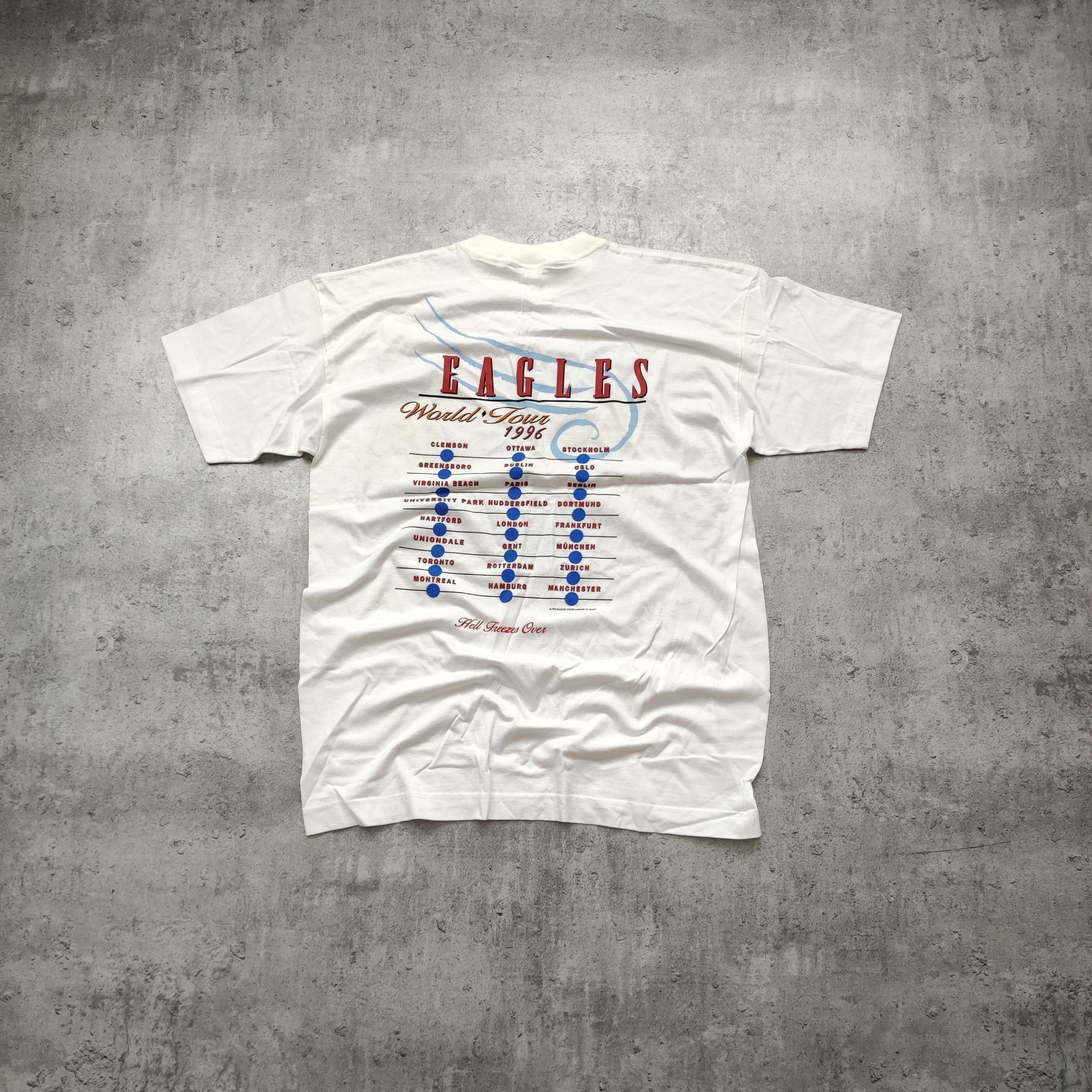 Band Tees × Vintage RARE Vintage 1994 Eagles World Tour 1996 Promo Tee Size US L / EU 52-54 / 3 - 7 Thumbnail