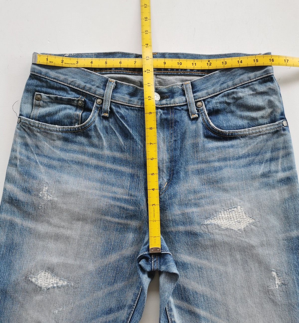 Edwin Edwin White Label KS0003 Distressed Denim Shorts Size US 32 / EU 48 - 10 Thumbnail
