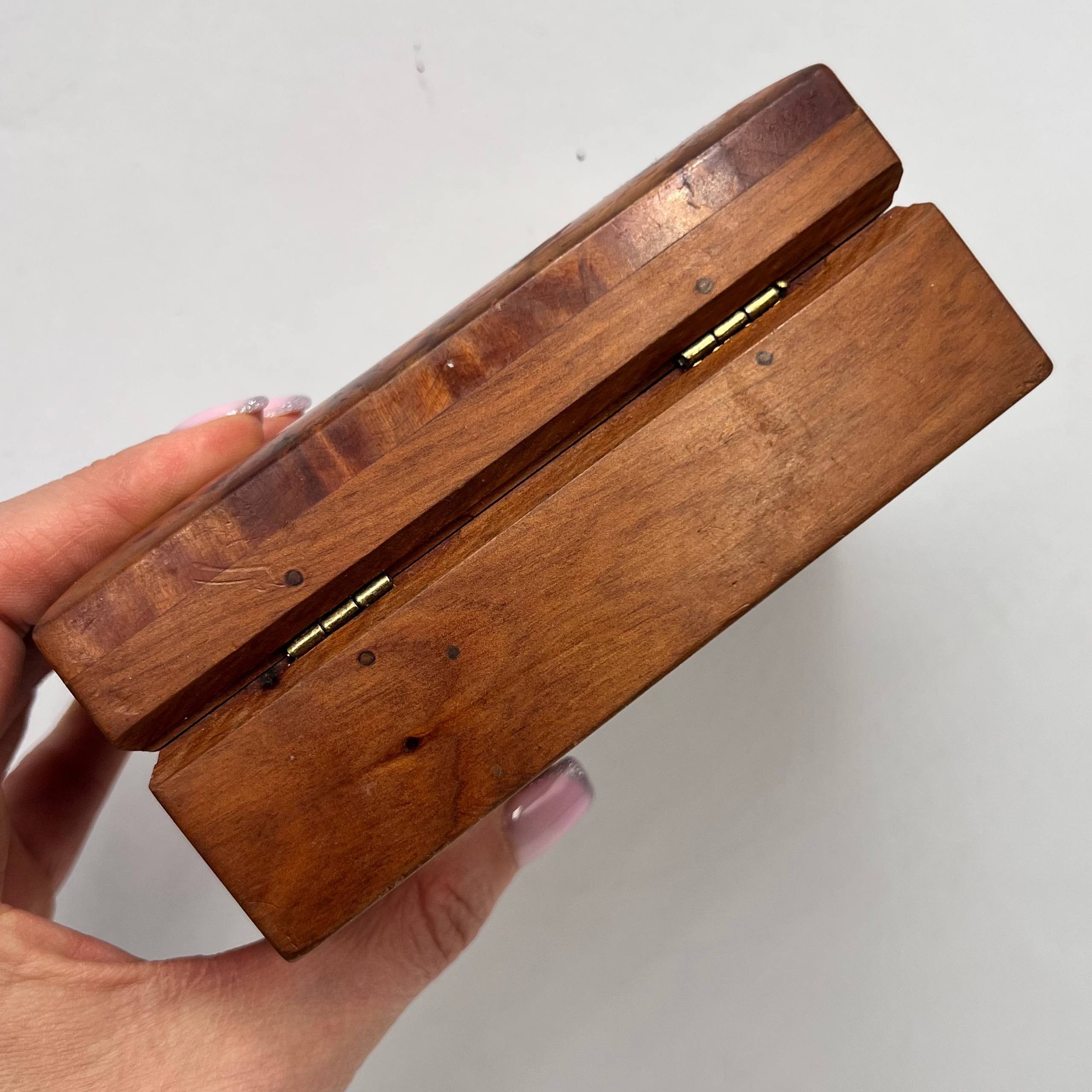 Vintage Vintage Soviet Wooden Box Karelian Birch Inlay Handmade Size ONE SIZE - 9 Thumbnail