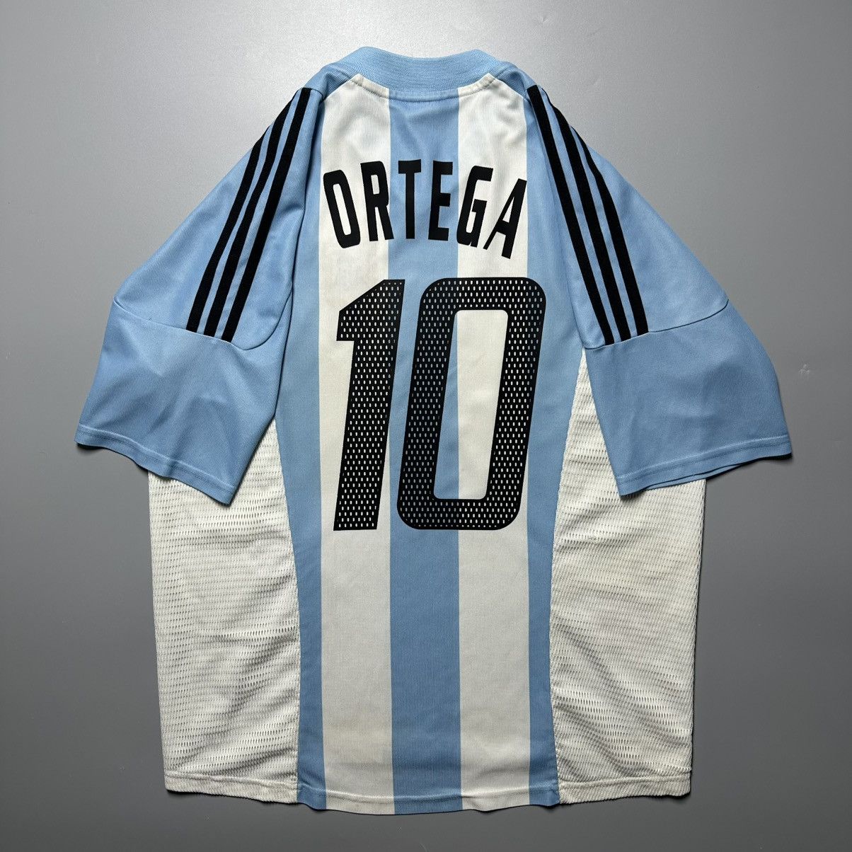 ARGENTINA ADIDAS 2002 WORLD CUP FOOTBALL JERSEY #10 ORTEGA