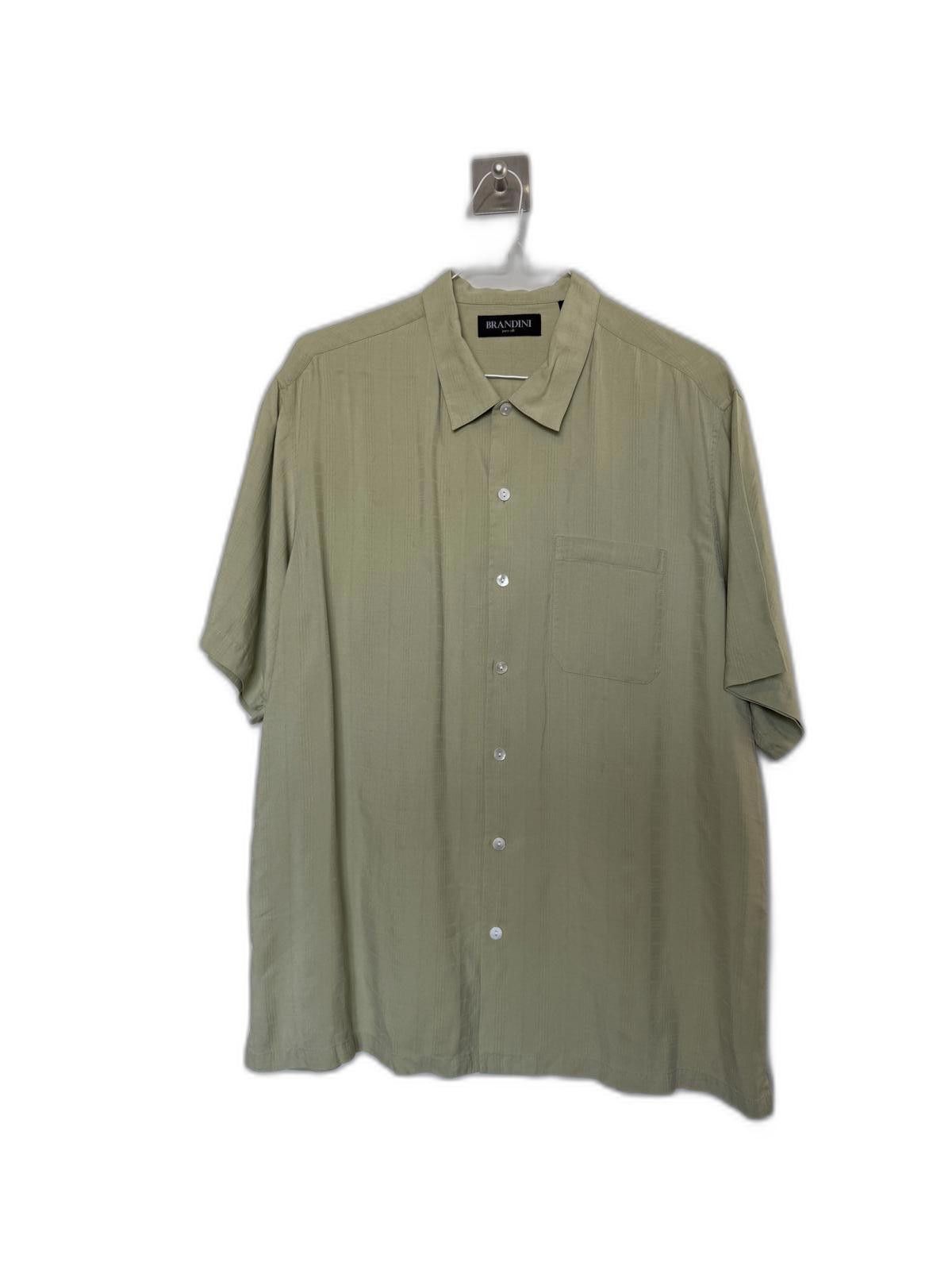 Designer Vintage Soft Green Men 100% silk Button Up Shirt Size US XL / EU 56 / 4 - 1 Thumbnail