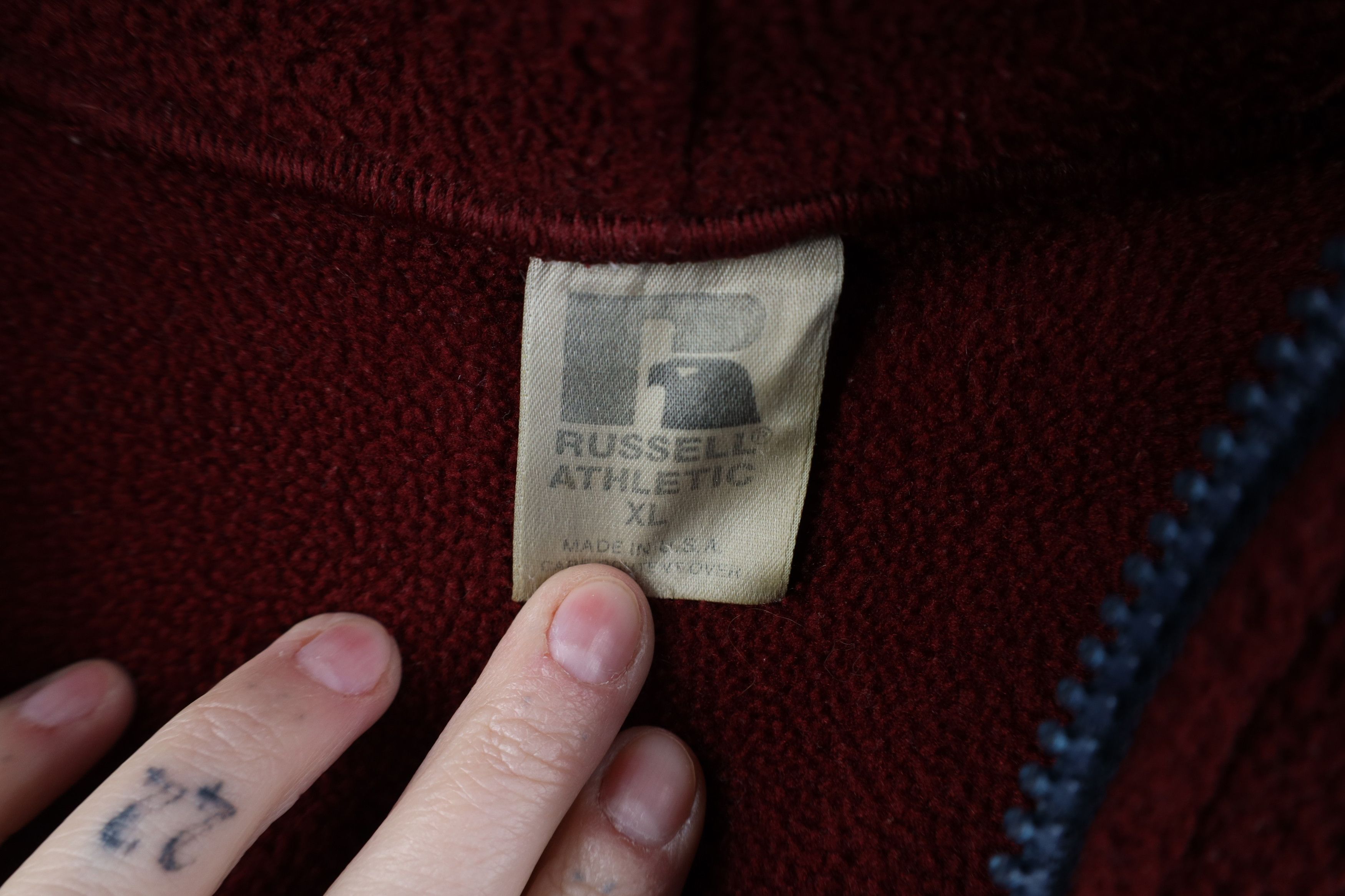 Russell Athletic Vintage 90s Russell Athletic Half Zip Fleece Hoodie Red USA Size US XL / EU 56 / 4 - 7 Thumbnail