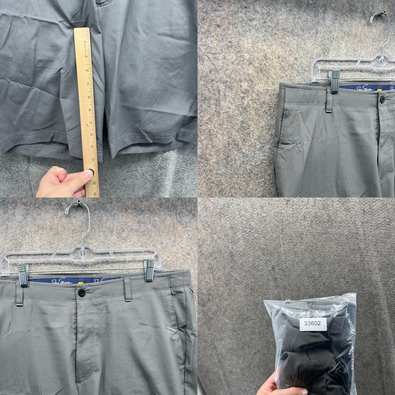Vintage Jack Nicklaus Shorts Mens 38 Gray Chino Flat Front Cotton Golf Golfer Knit Pants Shirt Size US 38 / EU 54 - 8 Thumbnail