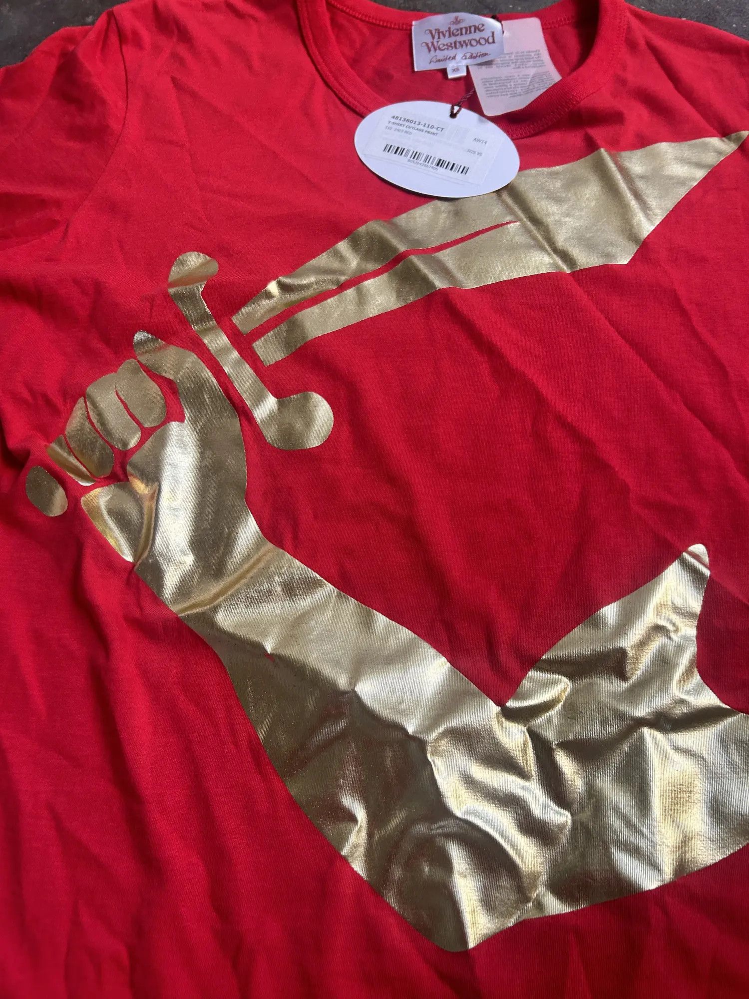 Vivienne Westwood 2015 Limited Edition Gold Reflective Saber T Shirt w/ Orb Size US S / EU 44-46 / 1 - 3 Thumbnail