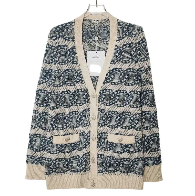 Chanel Chanel Knit Cotton Blend Cardigan for Women 0089 Size M / US 6-8 / IT 42-44 - 1 Thumbnail