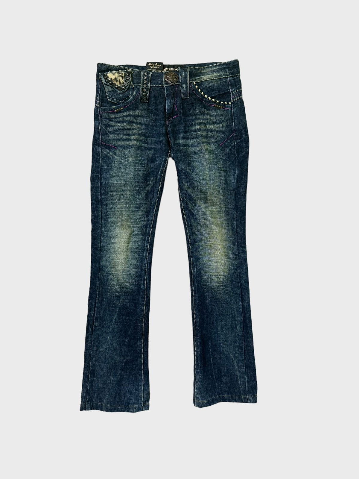 Hysteric Glamour Flare REDPEPPER Buckle Rare Design Clawmark Low Rise Denim Size US 29 - 2 Thumbnail
