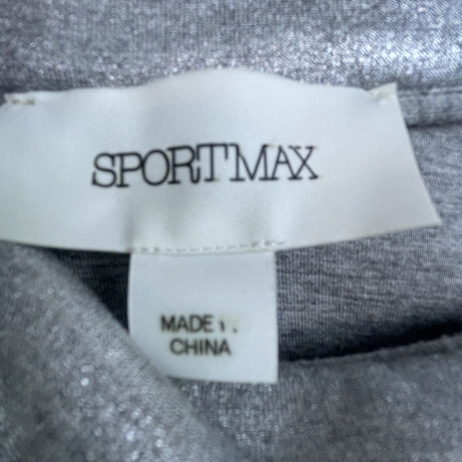 Sportmax Sportmax Sweatshirt Small Silver Cropped Futuristic Metallic Size S / US 4 / IT 40 - 3 Thumbnail