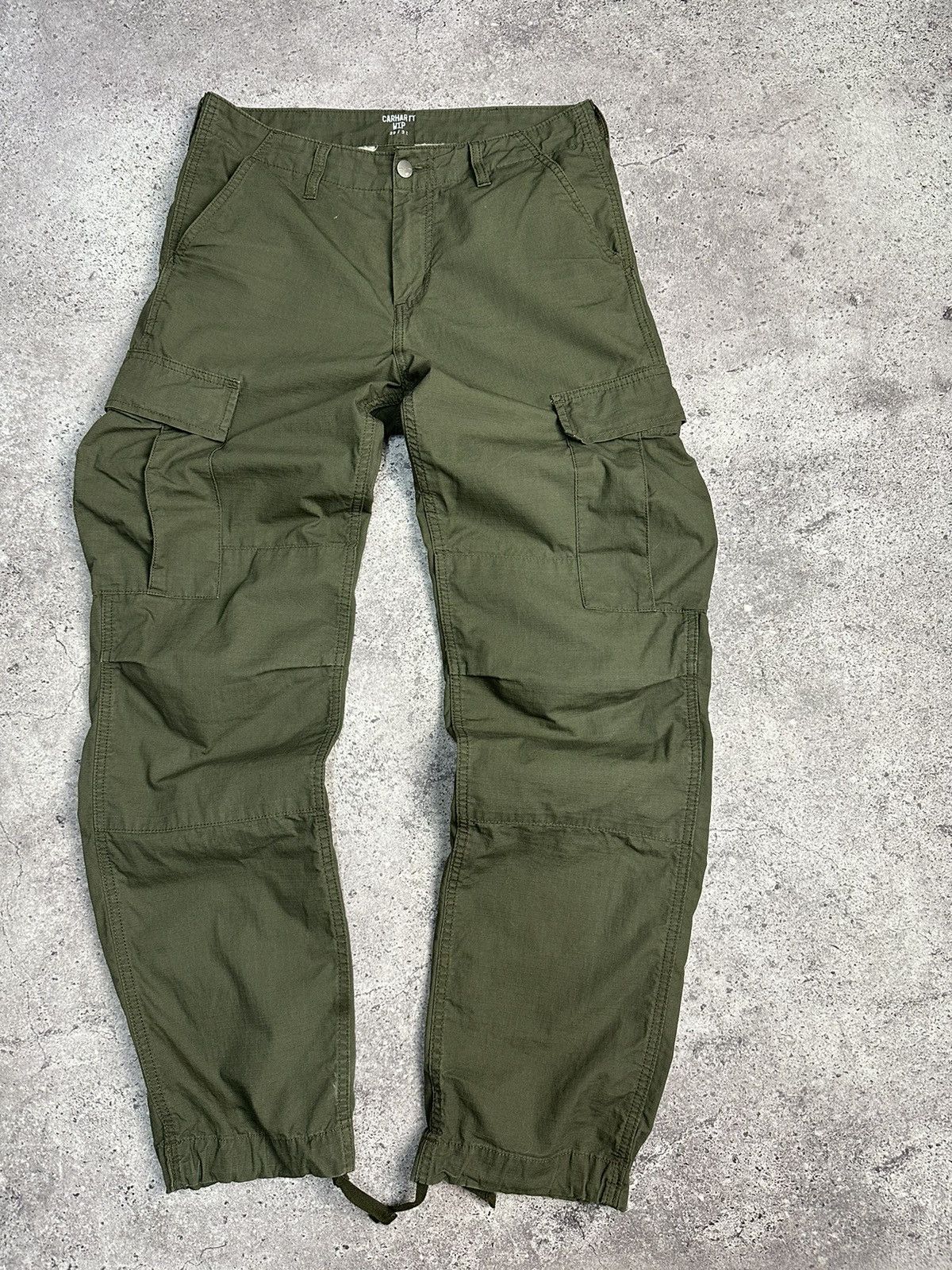 Carhartt × Vintage Vintage Carhartt Cargo Distressed Pants Faded Green Y2K Size US 30 / EU 46 - 5 Thumbnail