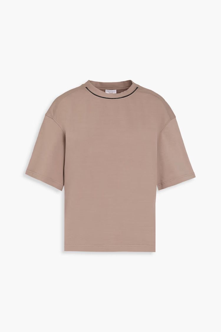 Brunello Cucinelli o1y0825 Crewneck T-Shirt in Light Brown Size M / US 6-8 / IT 42-44 - 1 Thumbnail