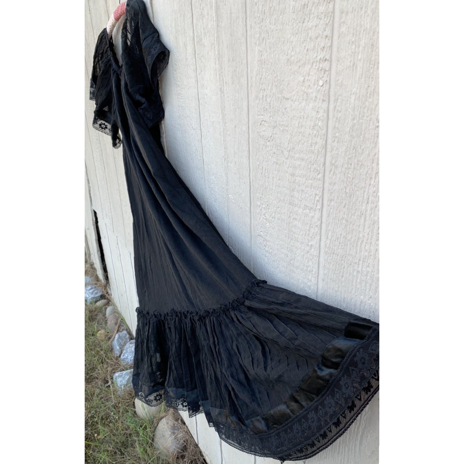 Vintage VINTAGE Made In Mexico Black Cotton Peasant Hippie Chic Dress M Womens Size M / US 6-8 / IT 42-44 - 6 Thumbnail
