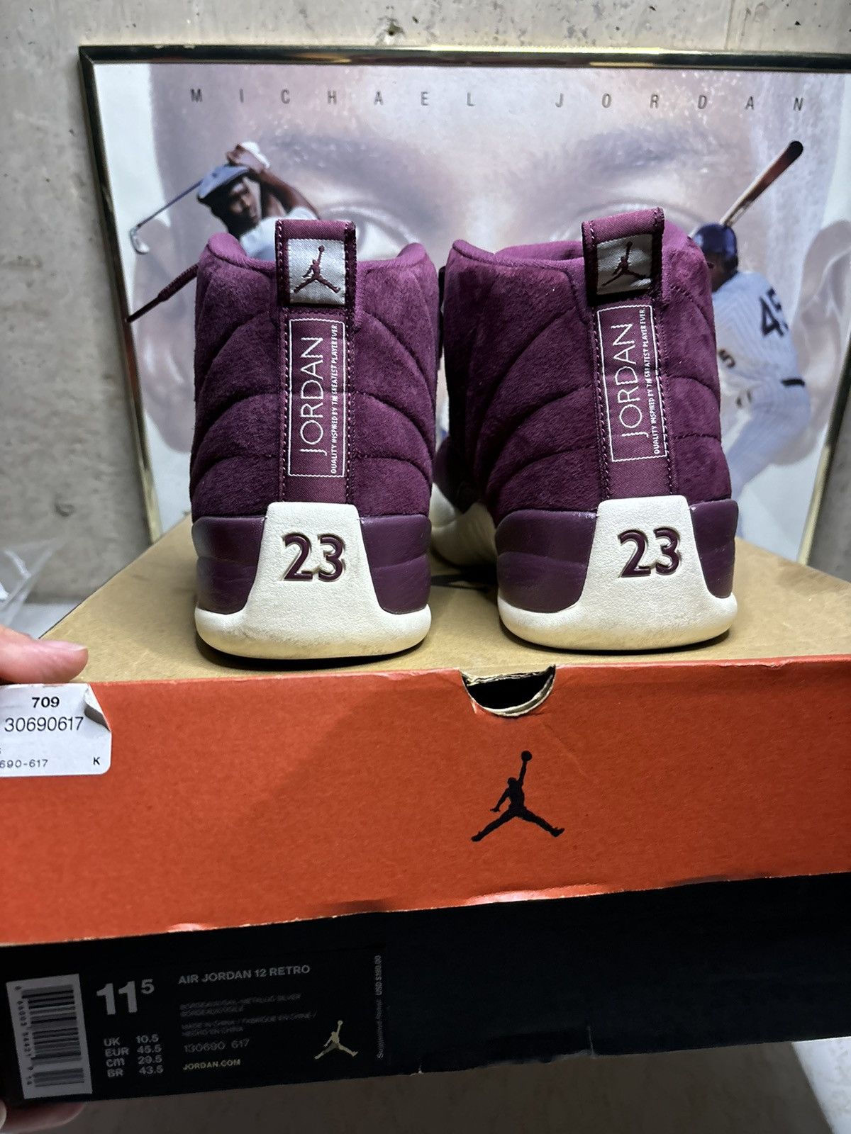 Jordan Brand Air Jordan 12 Retro Bordeaux 2017 Size US 11.5 / EU 44-45 - 7 Thumbnail
