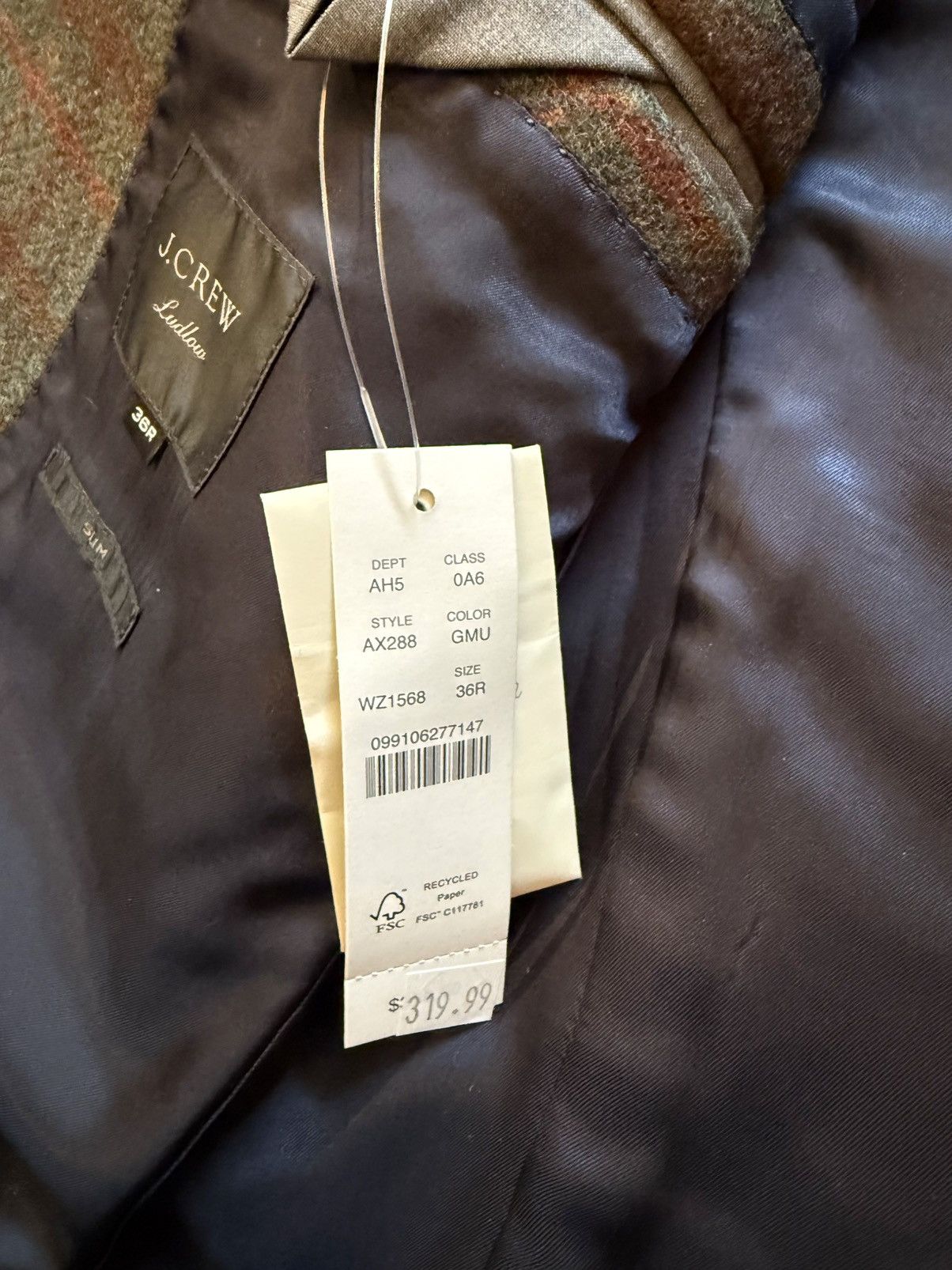 J.Crew J.Crew Brown & Green Plaid Ludlow Suit Size 36R - 3 Thumbnail