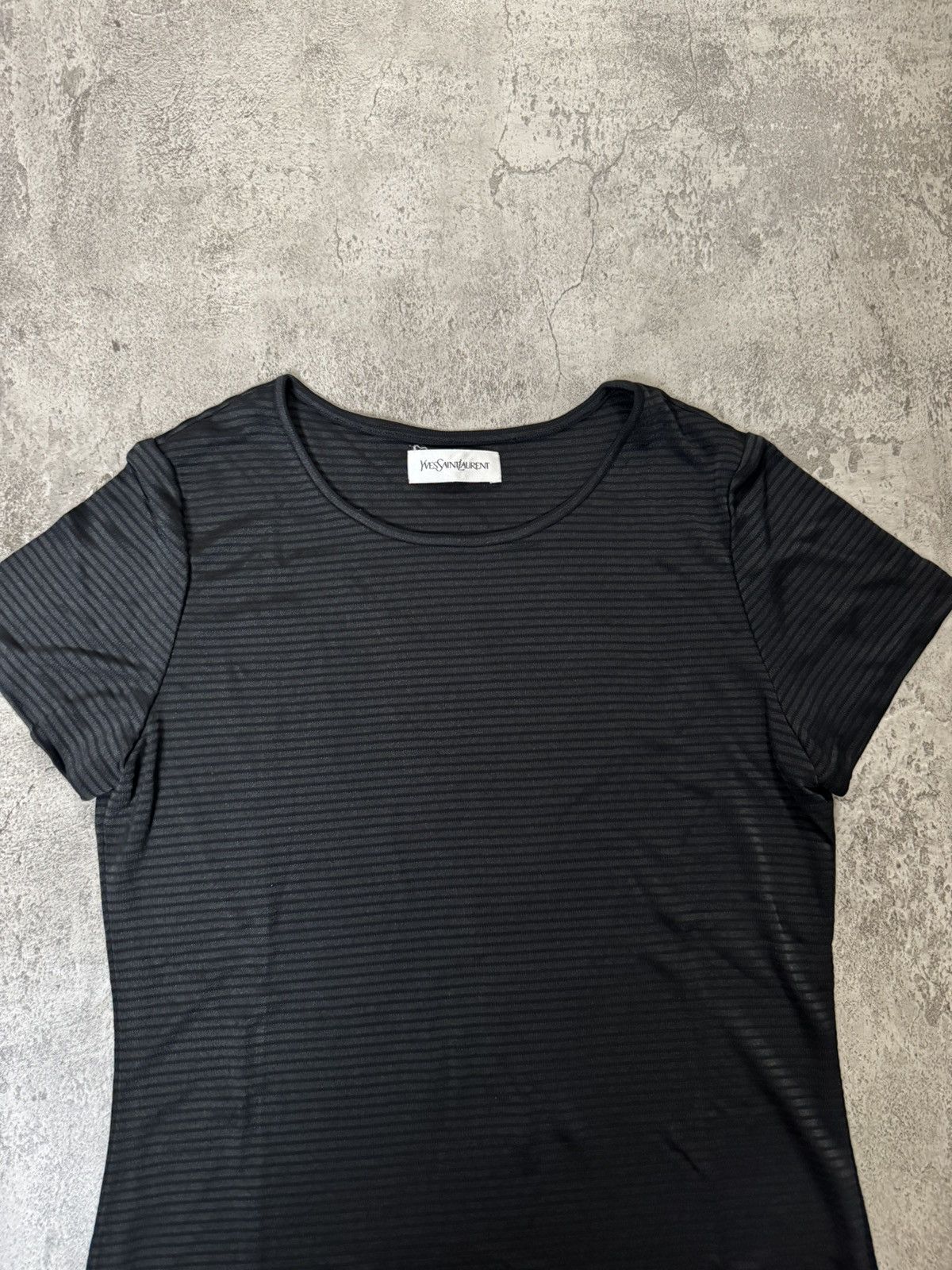 Yves Saint Laurent BLACK RIBBED SHORT SLEEVE DRESS FROM YVES SAINT LAUREN Size M / US 6-8 / IT 42-44 - 2 Thumbnail