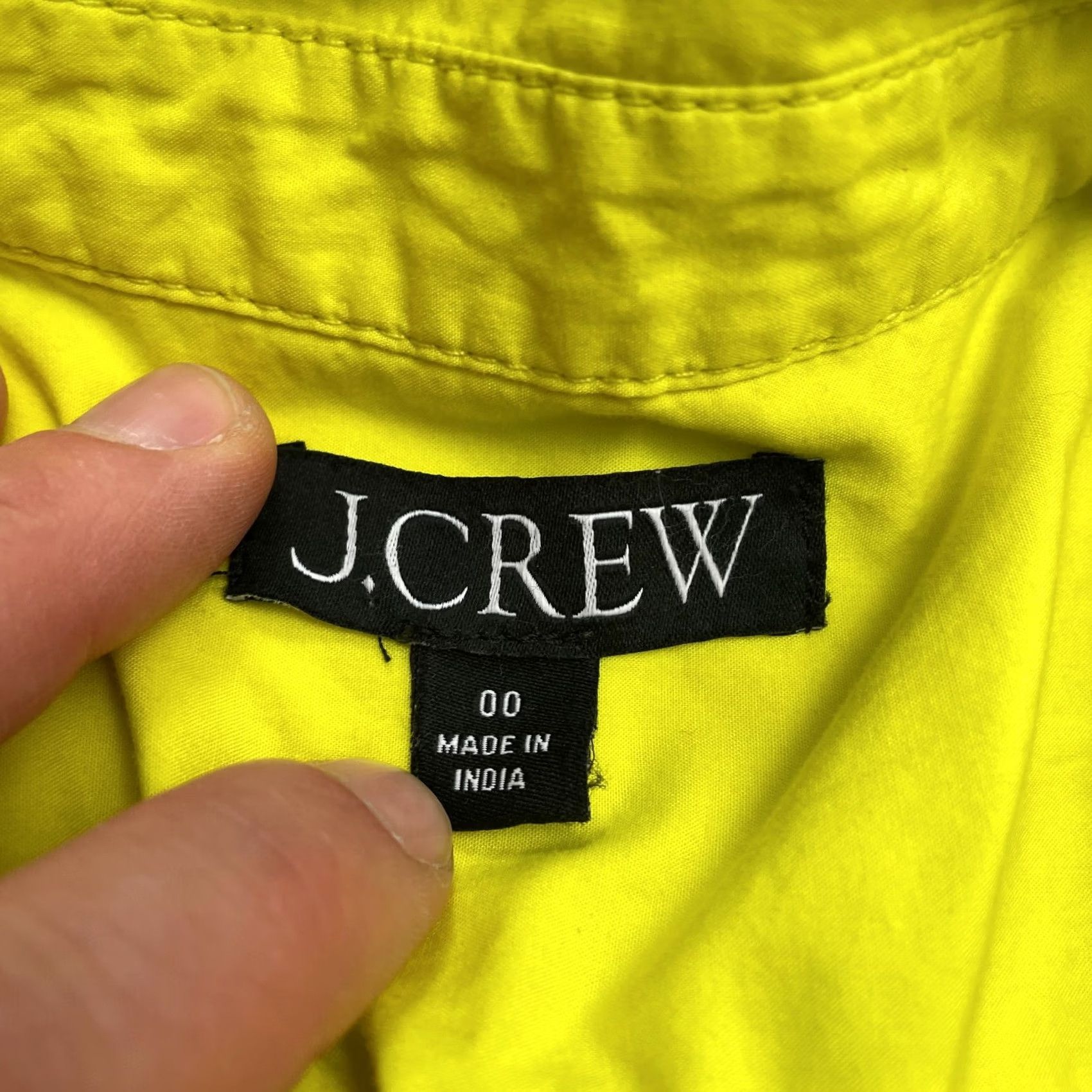J.Crew J. Crew Shirt Womens 00 Yellow Cotton Solid Long Sleeve Casual Button Down Top Size XXS / US 00 / IT 34 - 7 Thumbnail