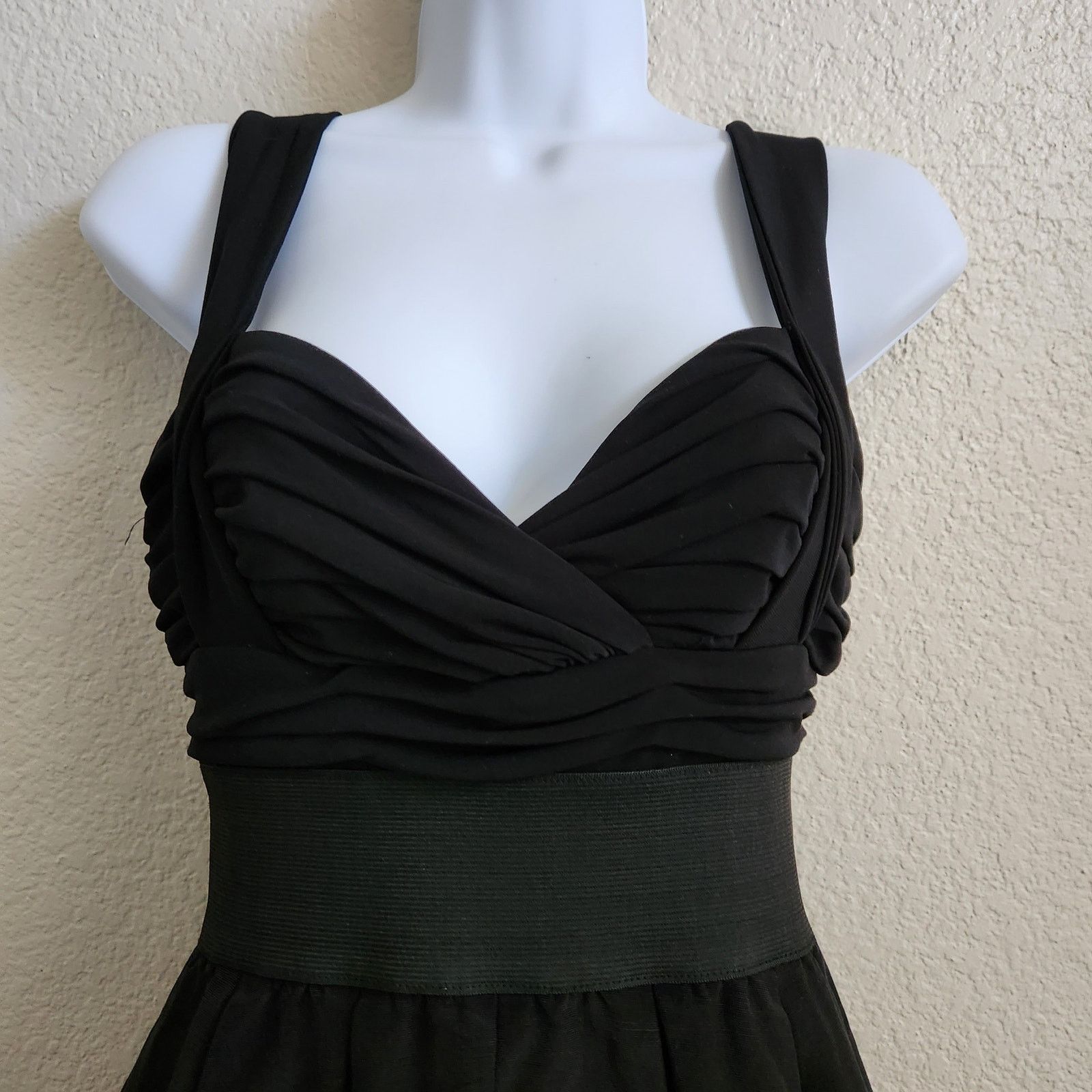 Other A.B.S. Allen Schwartz Black Crisscross Pleated Mini Dress 2 Size XS / US 0-2 / IT 36-38 - 2 Thumbnail